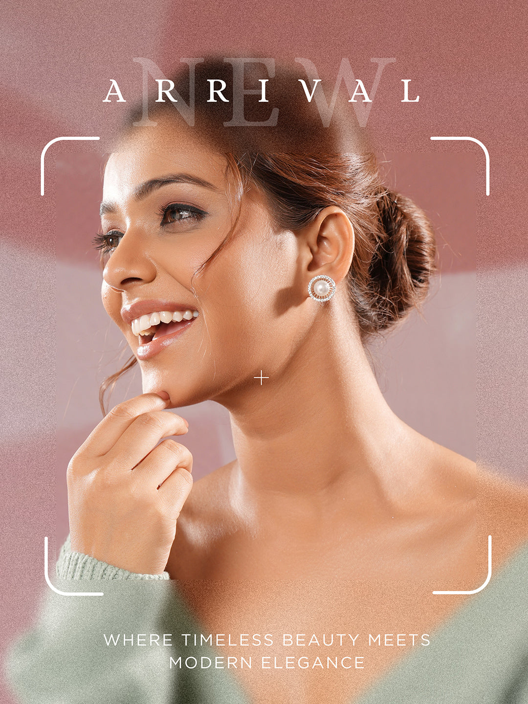 Silver Plated AD Studded Orbital  Pearl Minimal Studds Earrings