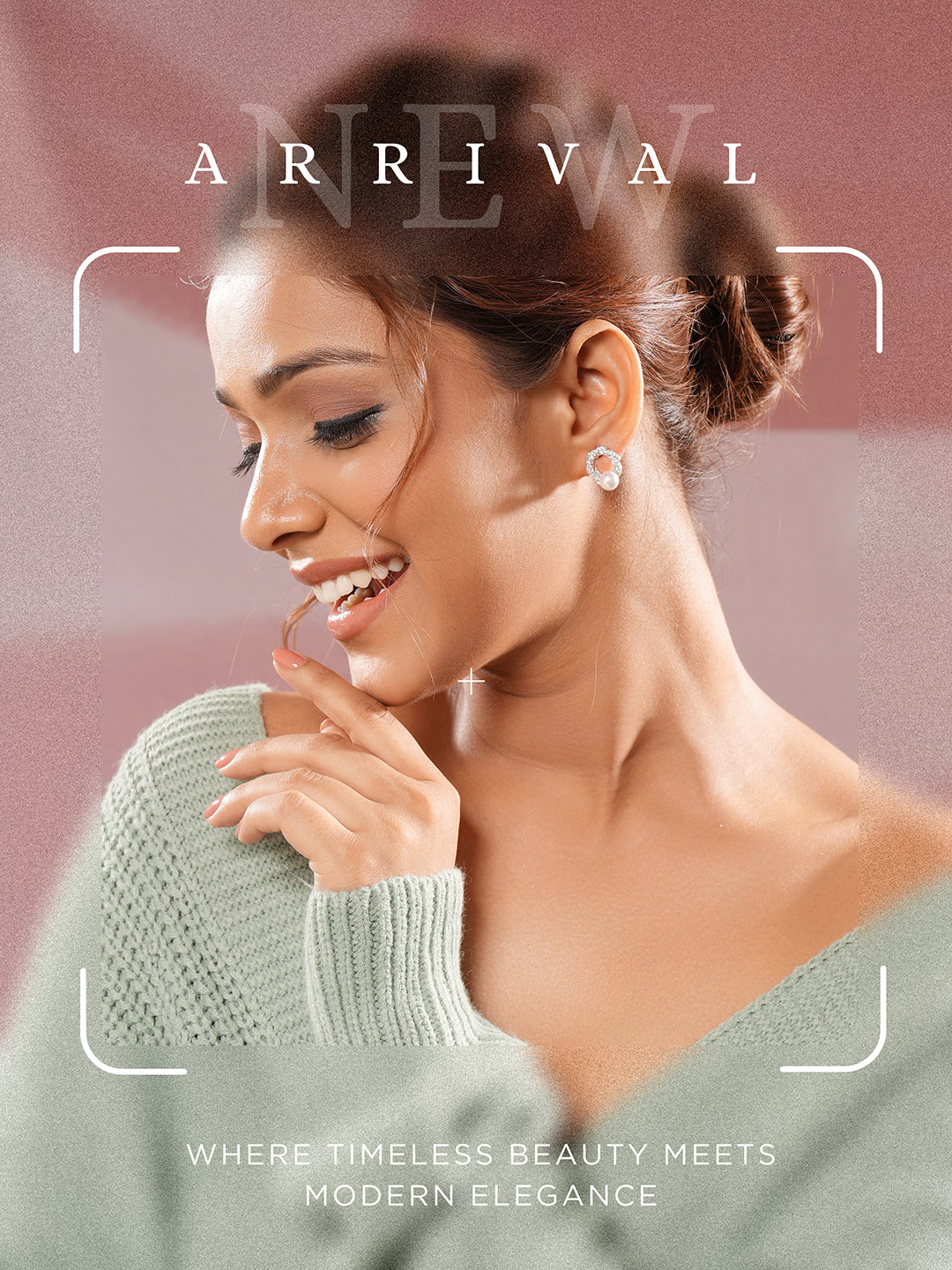 Silver Plated AD & Pearl Studded Floral Minimal  Contemporary Studds earrings