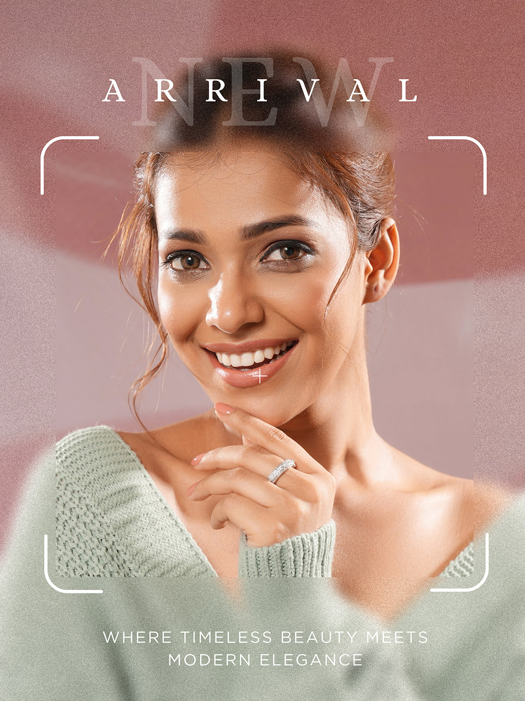 White Rhodium AD Studded Minimal Engagement Band Adjustable Finger Ring