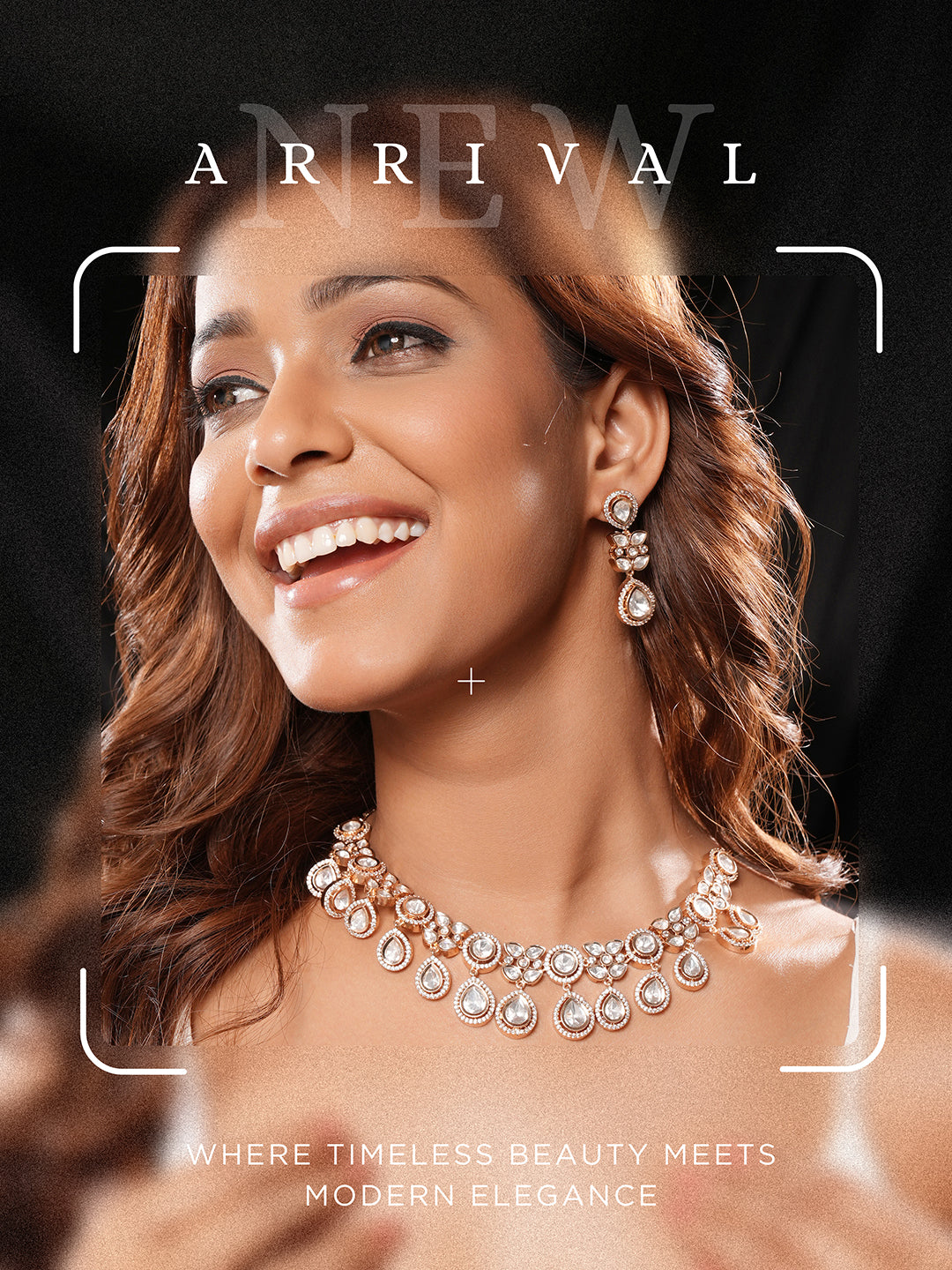 Gold Plated Polki Kundan Studded Bridal Floral Necklace Jewellery Set