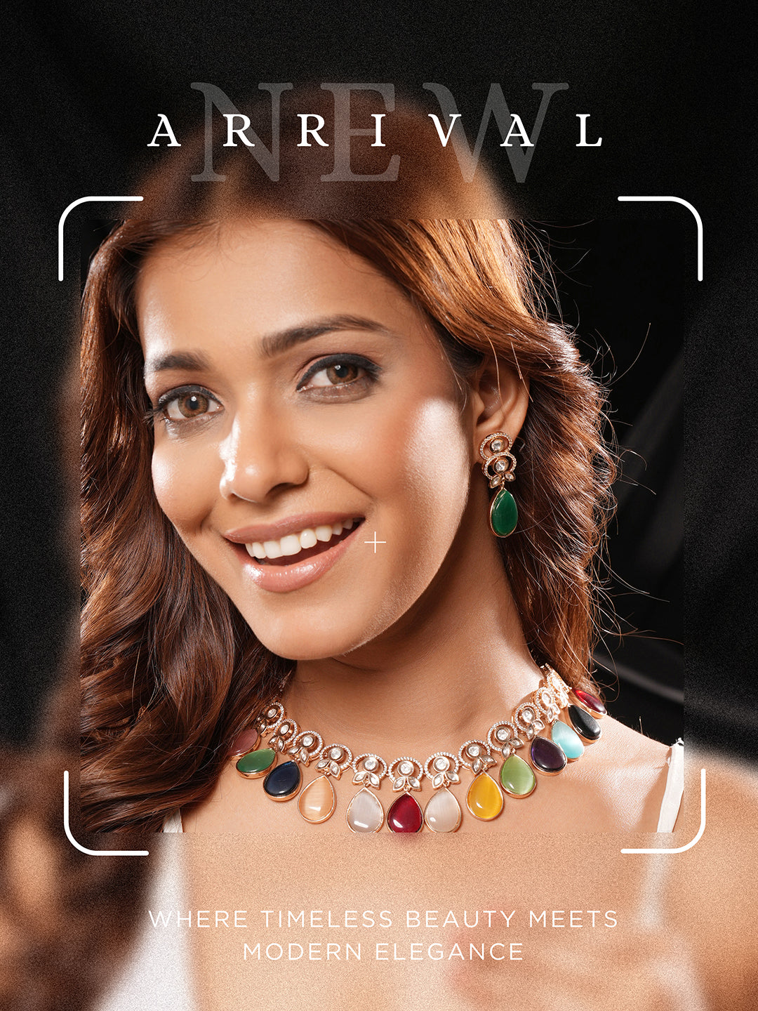 Gold Plated Navratan Multicoloured Kundan Studded Layered Floral Designer Jewellery Set