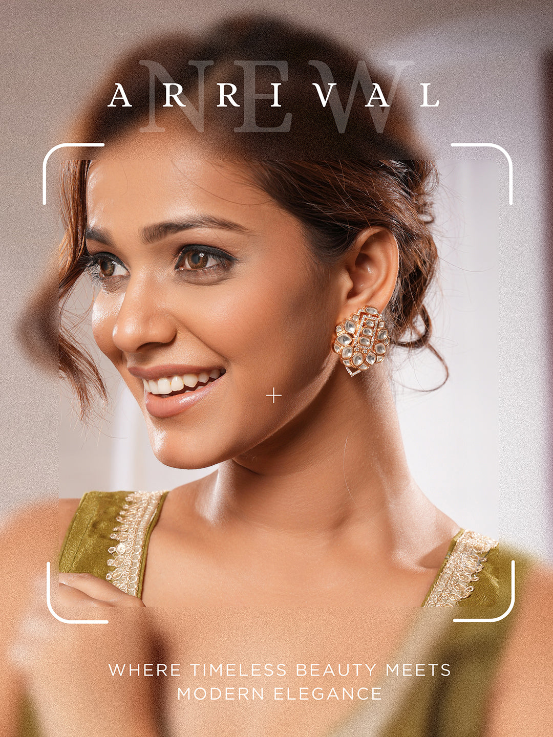 Gold Plated Polki Kundan Studded Designer Floral Bridal Large Studds Earrings