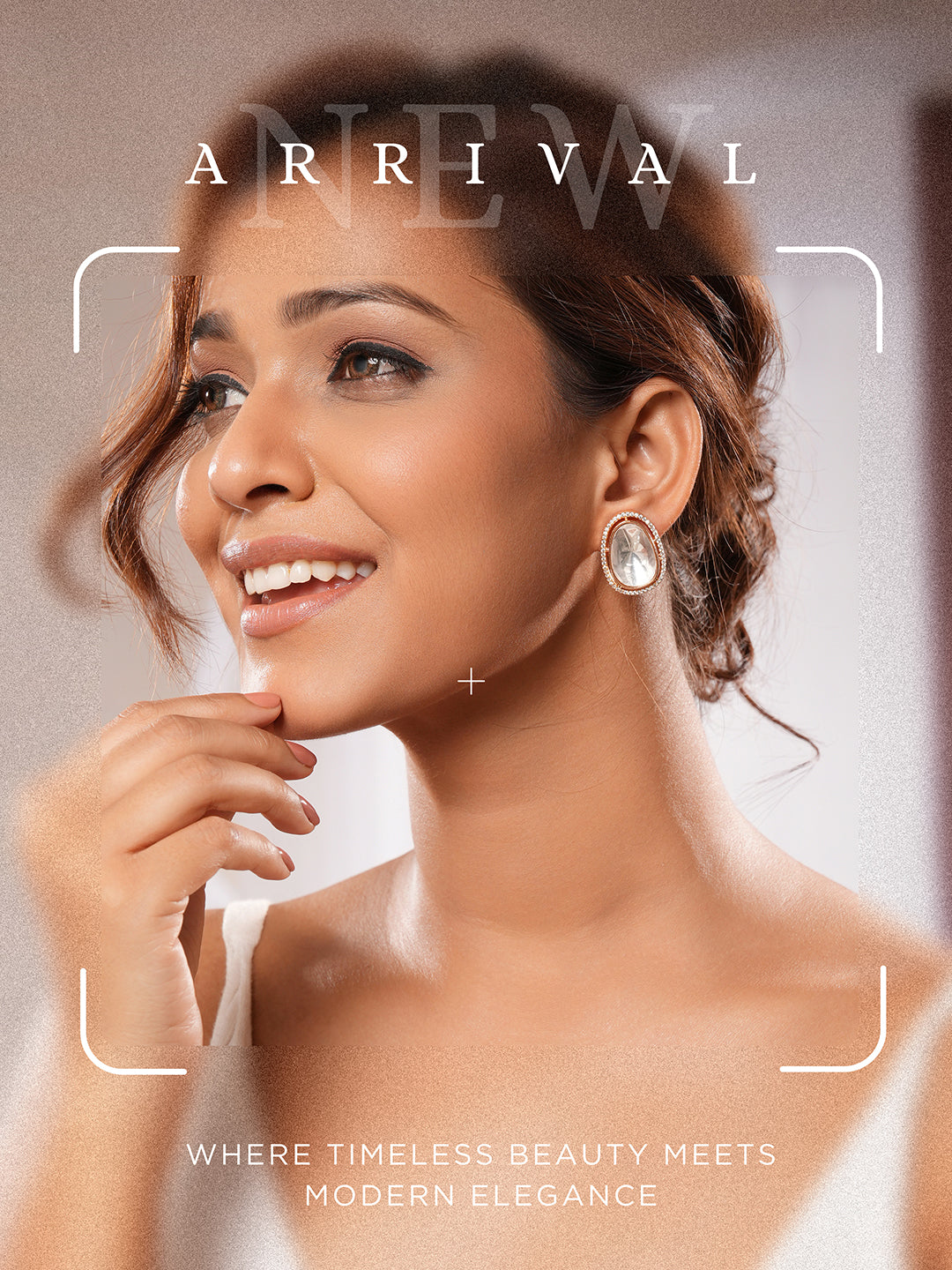 Gold Plated Real Kundan Moissanite Studded Minimal Western Studs Earrings