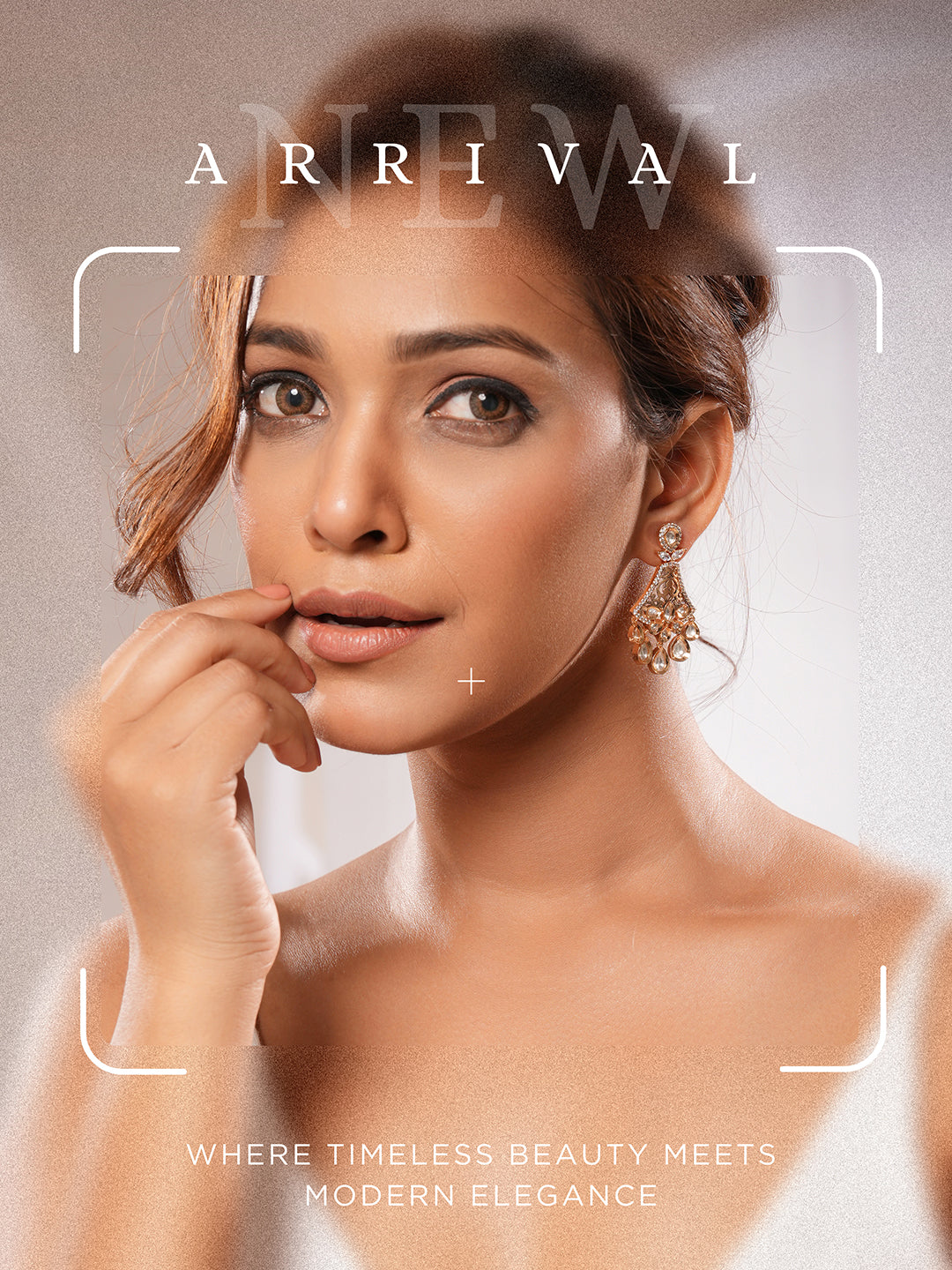 Gold Plated Kundan Polki Studded Designer Chandbali statement Earrings