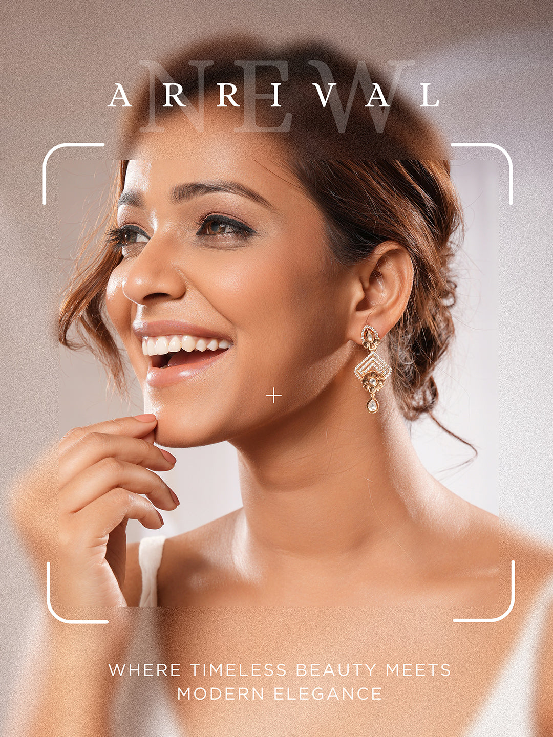 Gold Plated Uncut Polki Kundan Mossanite Studded Floral Dropdown Minimal earrings