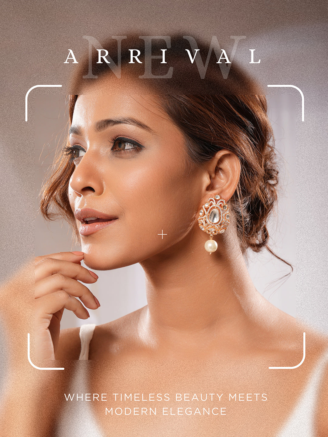 Gold Plated Uncut Mossanite Polki Statement Floral Drop Studds Earrings