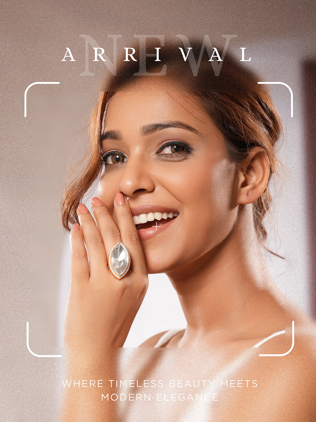 Gold Plated Uncut Mossanite Kundan Studded Bridal Adjustable Finger Ring