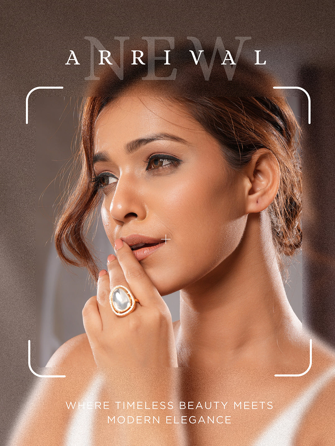 Gold Plated Kundan Mossanite Studded Minimal Bridal Handcrafted Adjustablle Finger Rings