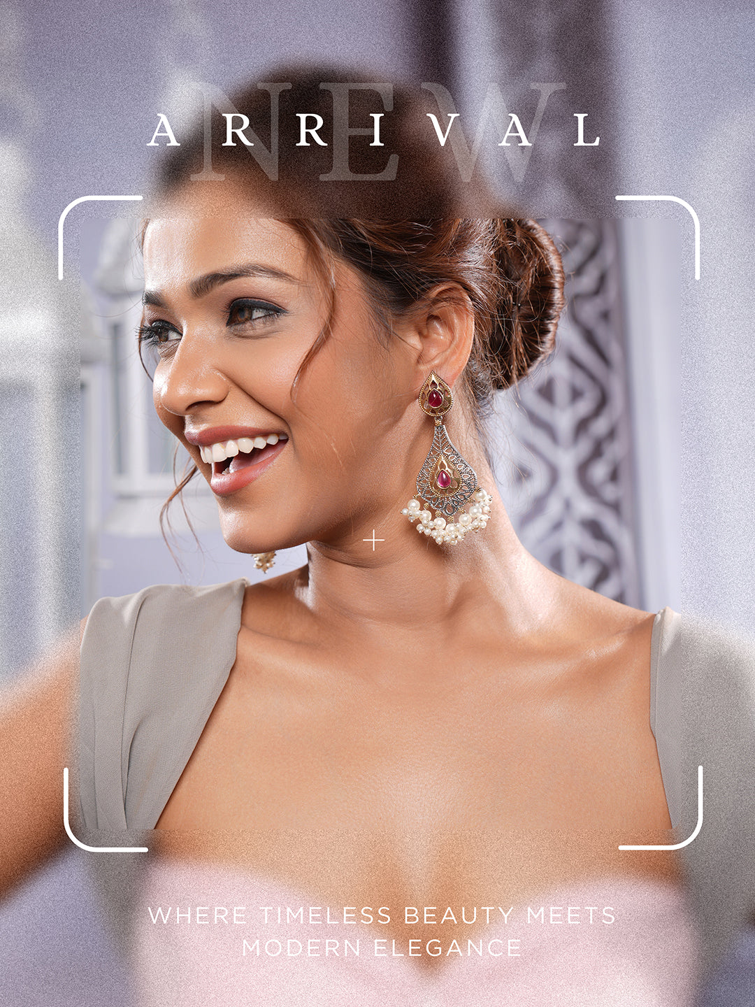 Oxidised Red Stone Studded Filigree Handcrafted Dangler Chandbali Earrings