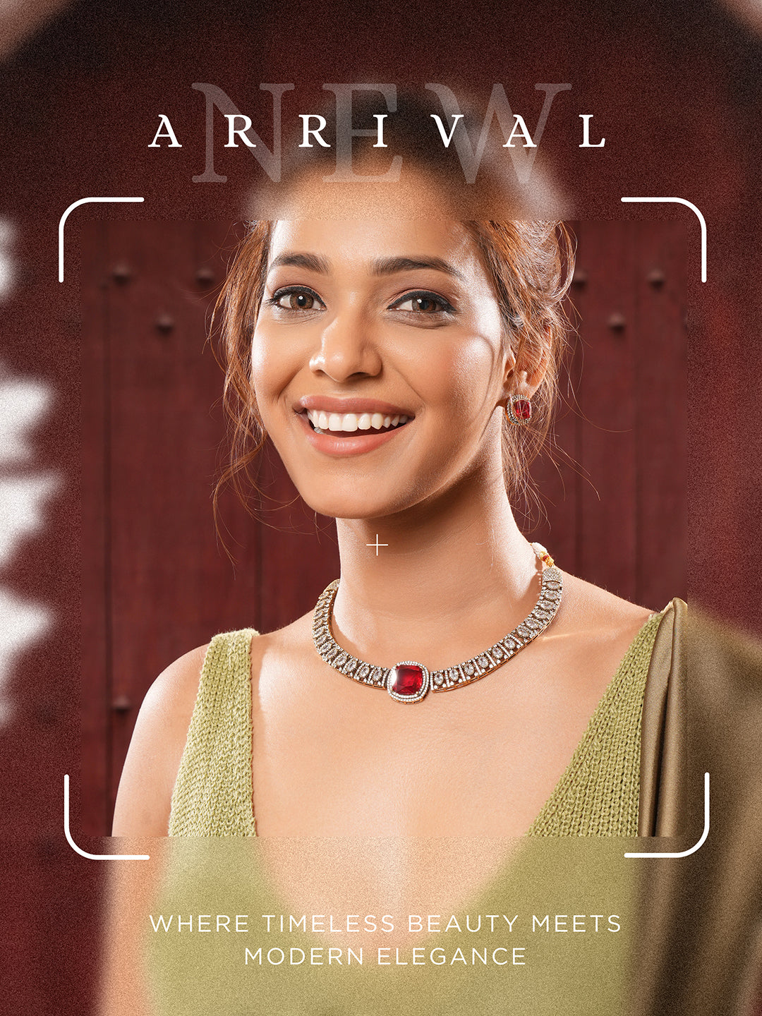 Oxidised Silver Toned Ruby Red AD Zircon Studded Minimal  Kundan Choker jewellery Set