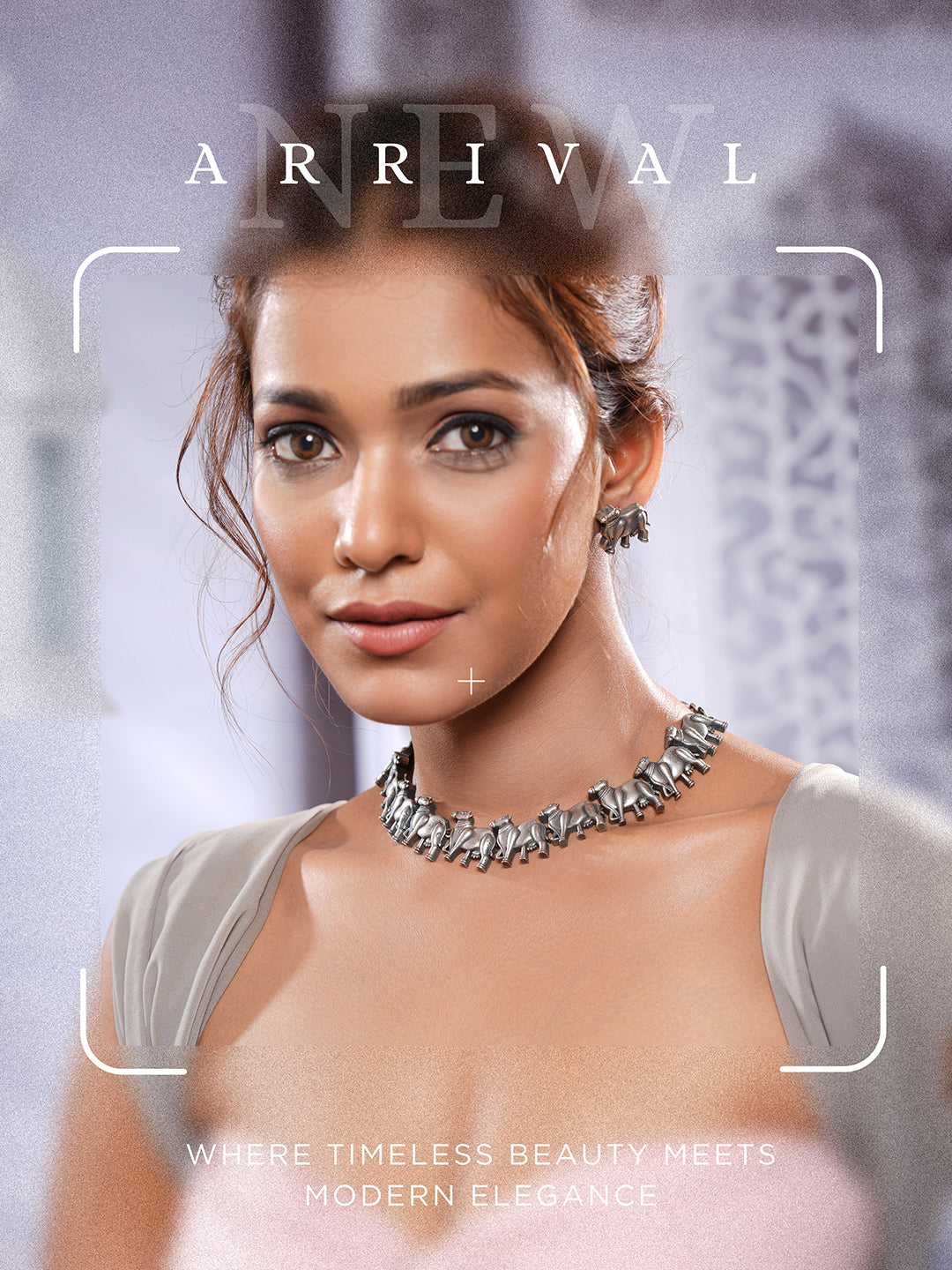 Oxidised Silver Toned Statement Tribal  Nandi Choker Jewellery Set