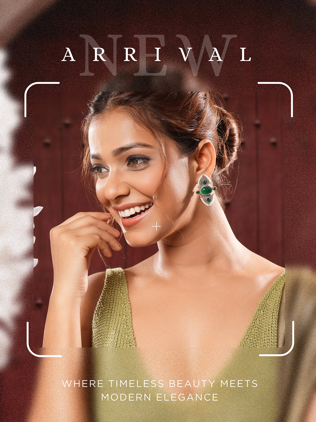 Oxidised Silver Toned Green Stone Studded Unique Pearl Beaded Handcrafted Studds earrings