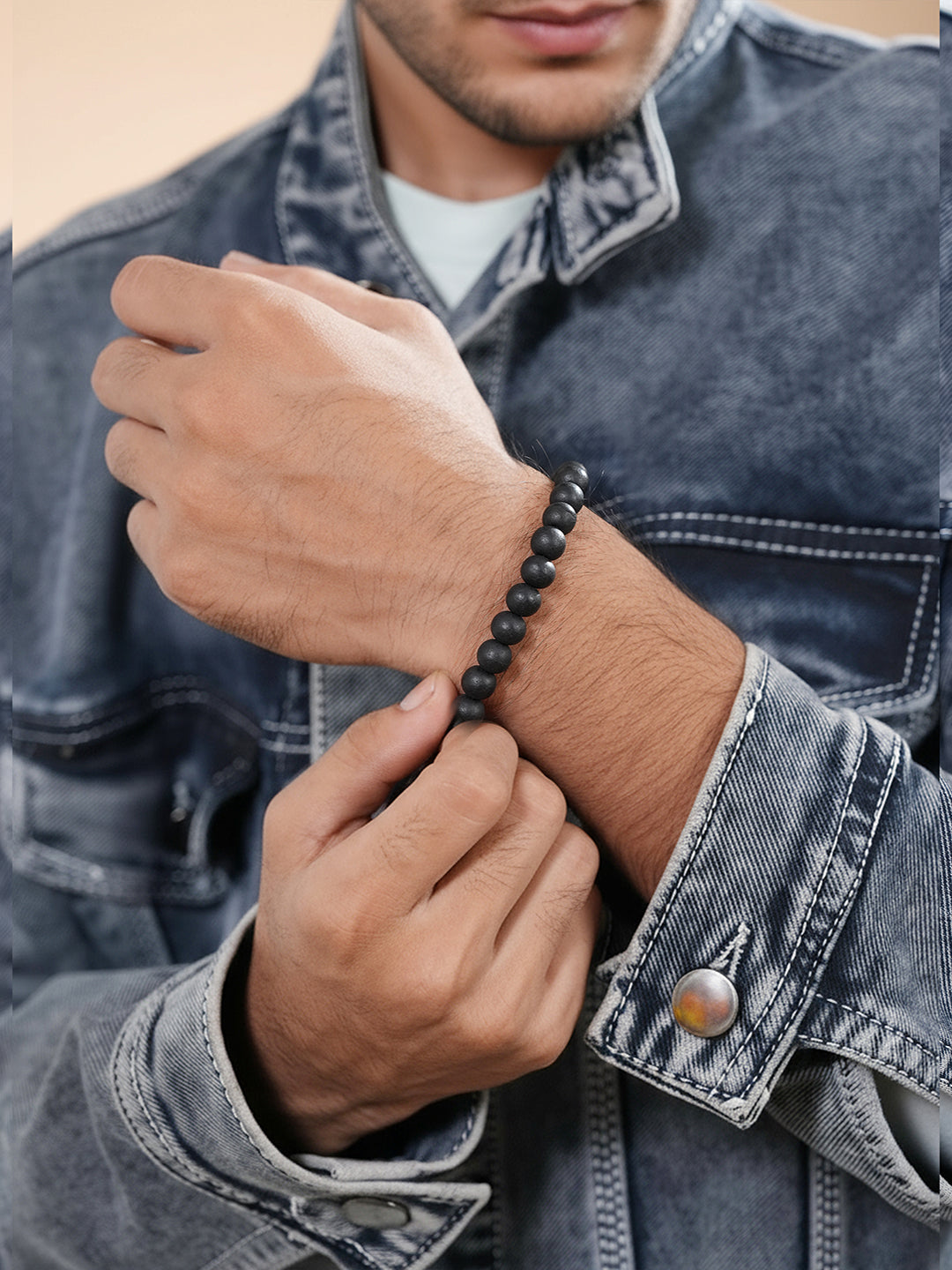 Karungali Mala Original Ebony Wood Beads with Lab Certificate Adjustable Bracelet.