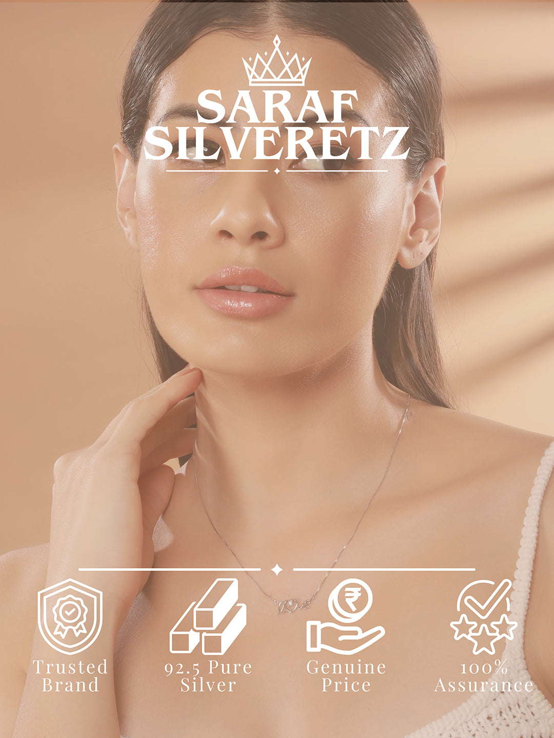 925 Sterling Silver CZ Studded Dainty Love Minimal Valentine Locket Necklace & Chain