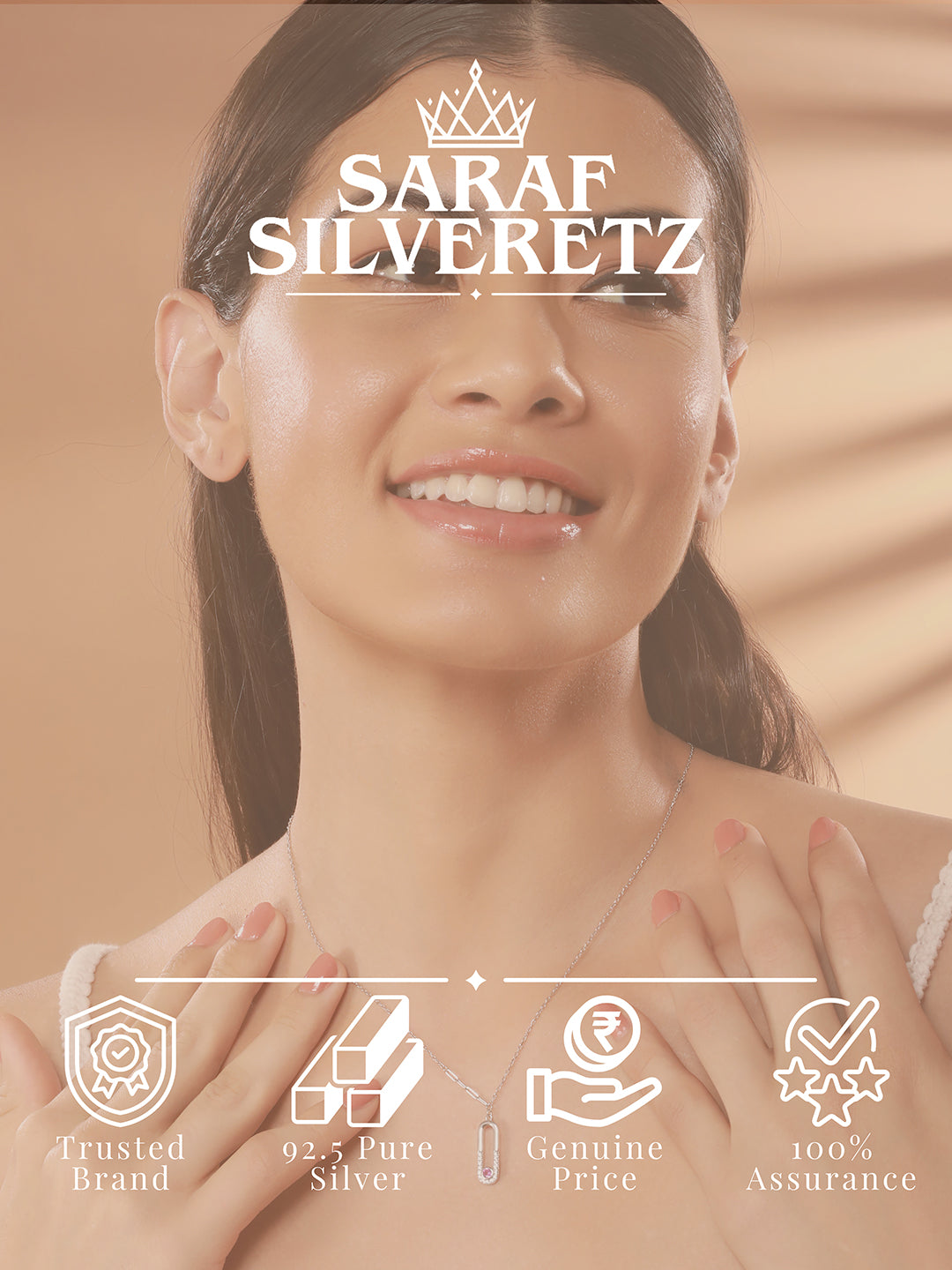 925 Sterling Silver CZ Studded Dainty Rectangular Link  Locket Necklace & Chain