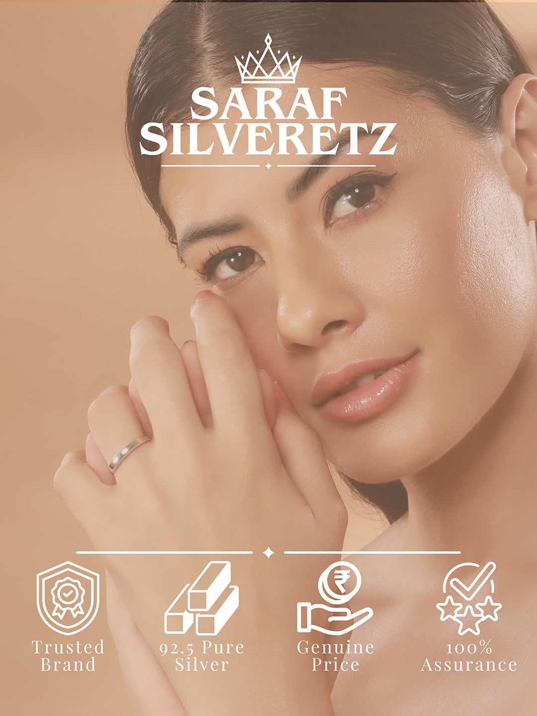 925 Sterling Silver Elegant Minimal Adjustable Band Finger Ring