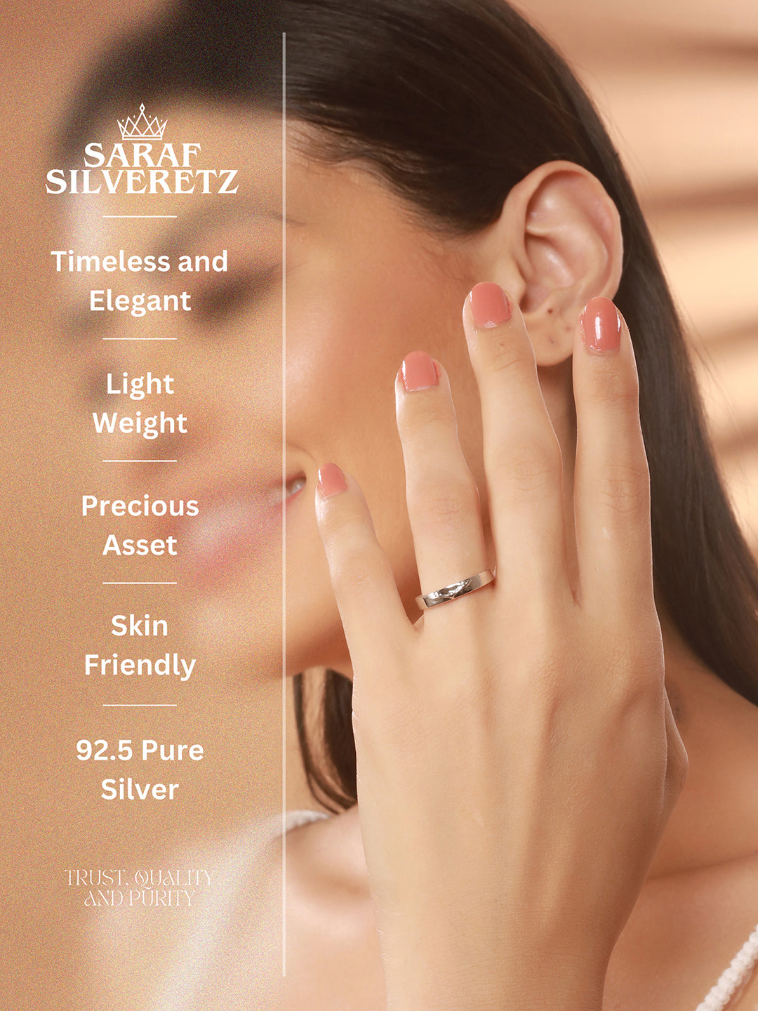 925 Sterling Silver Engraved Promise Finger Band Ring