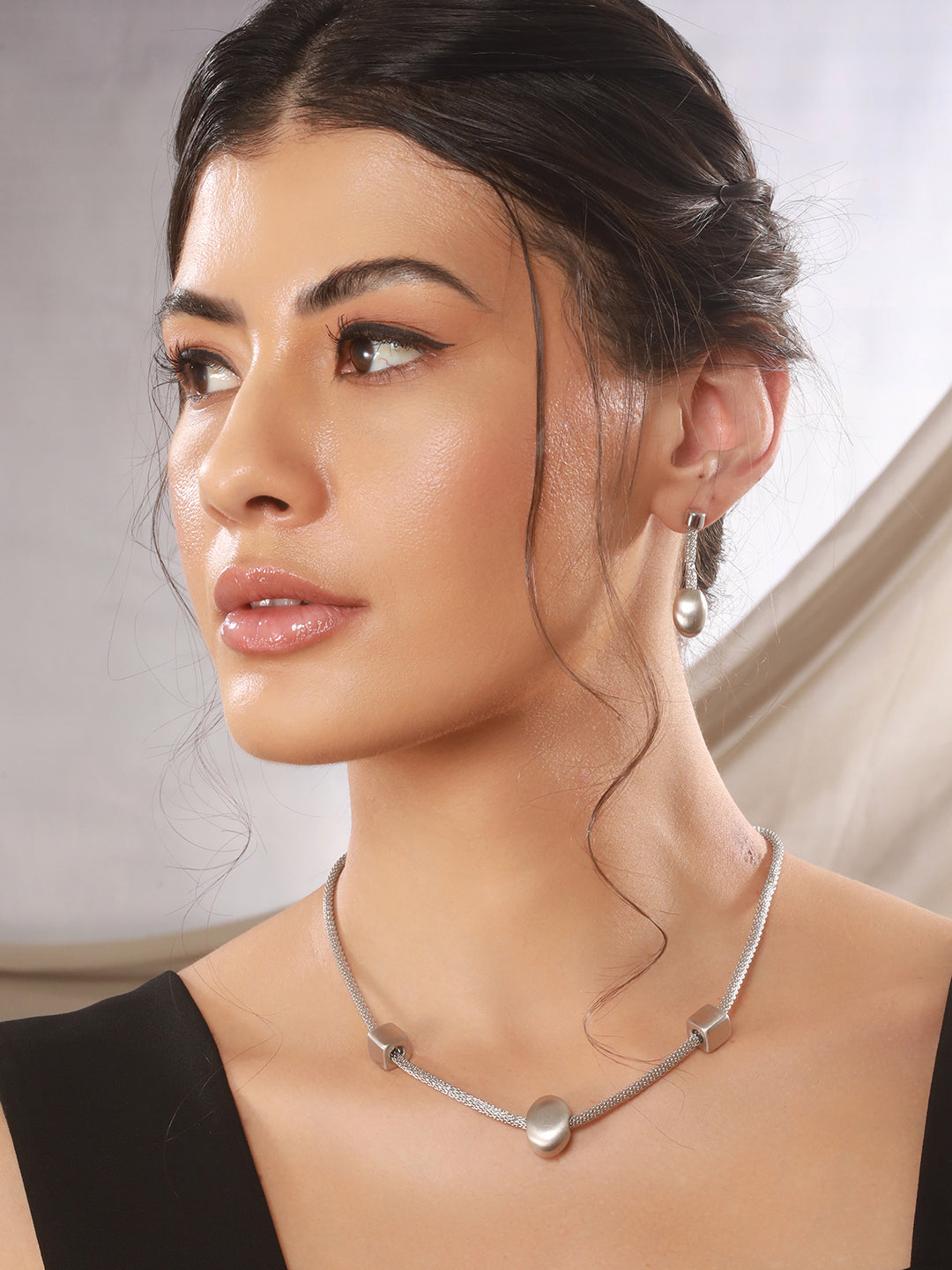 Anti-tarnish Silver Toned Trendy Chain Jewelry Set