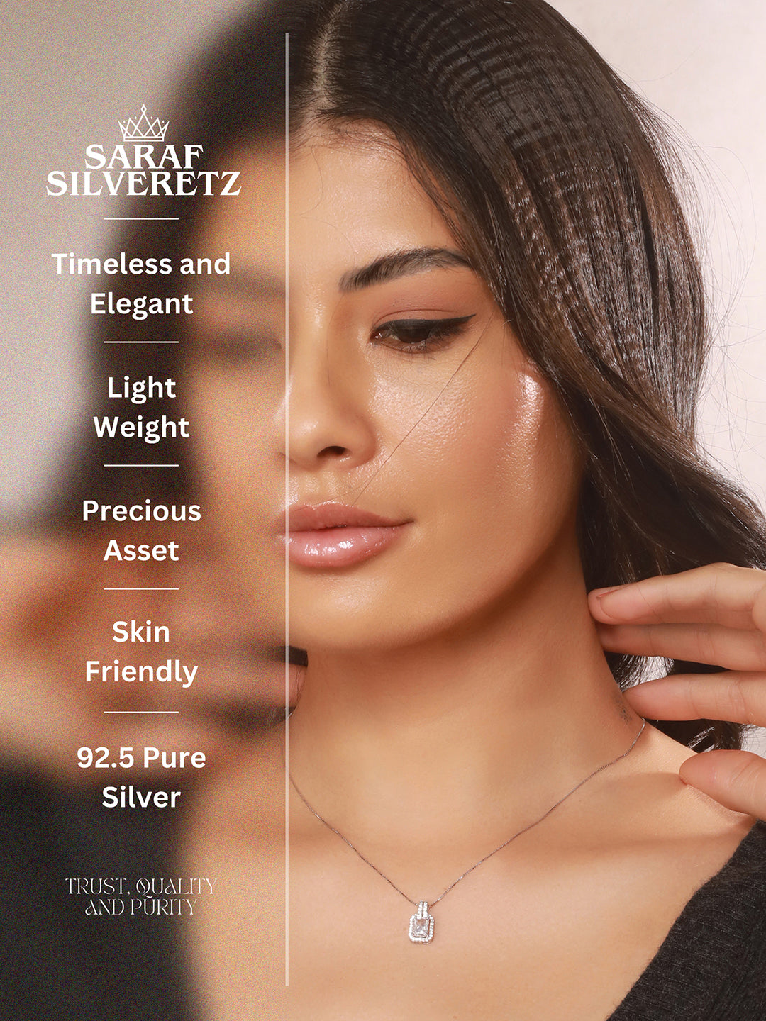 925 Sterling Silver CZ Geometric Solitaire Pendant Minimal Necklace & Chain