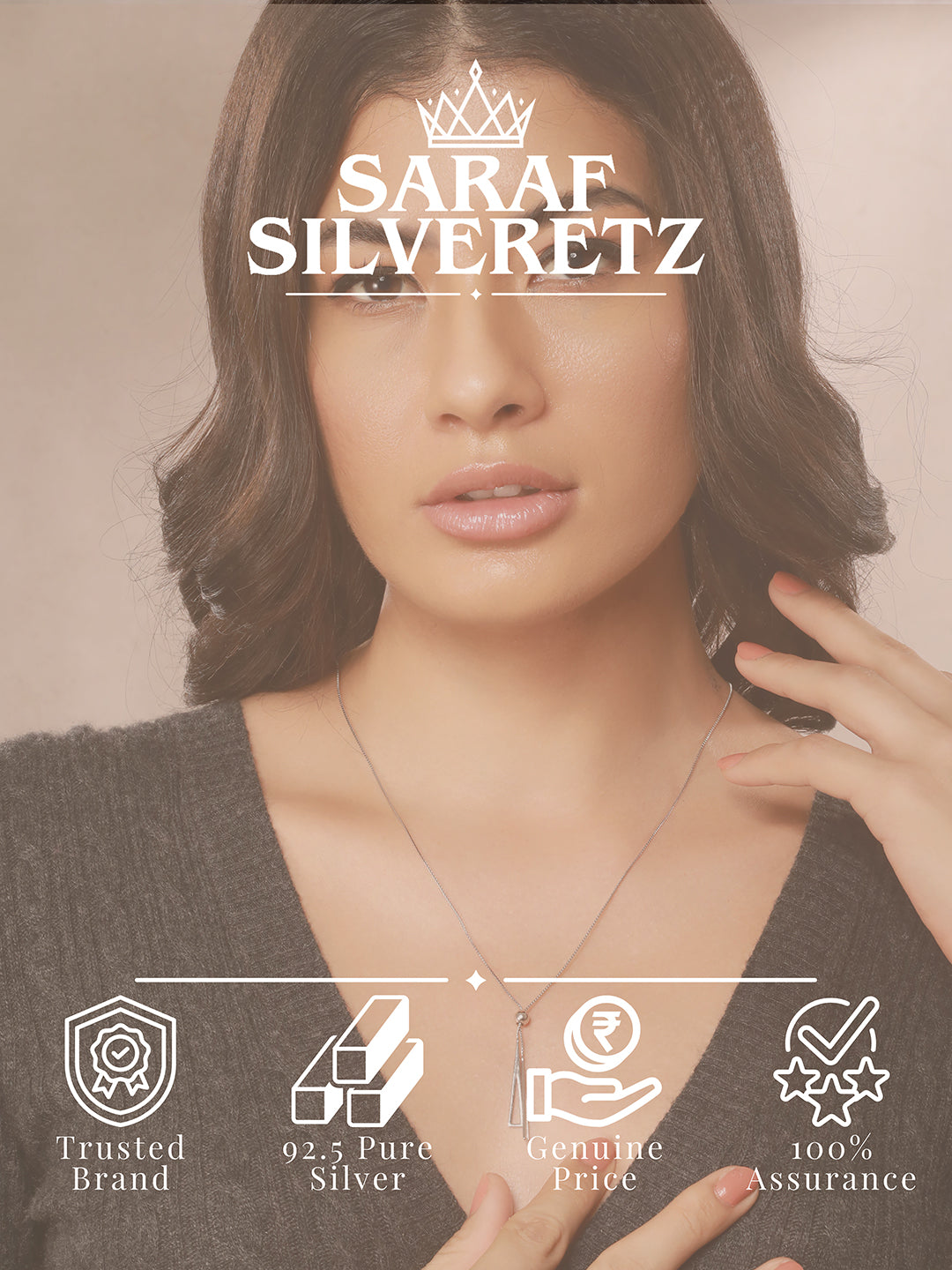 925 Sterling Silver Geometric  Long Tassel Minimal Necklace & Chain