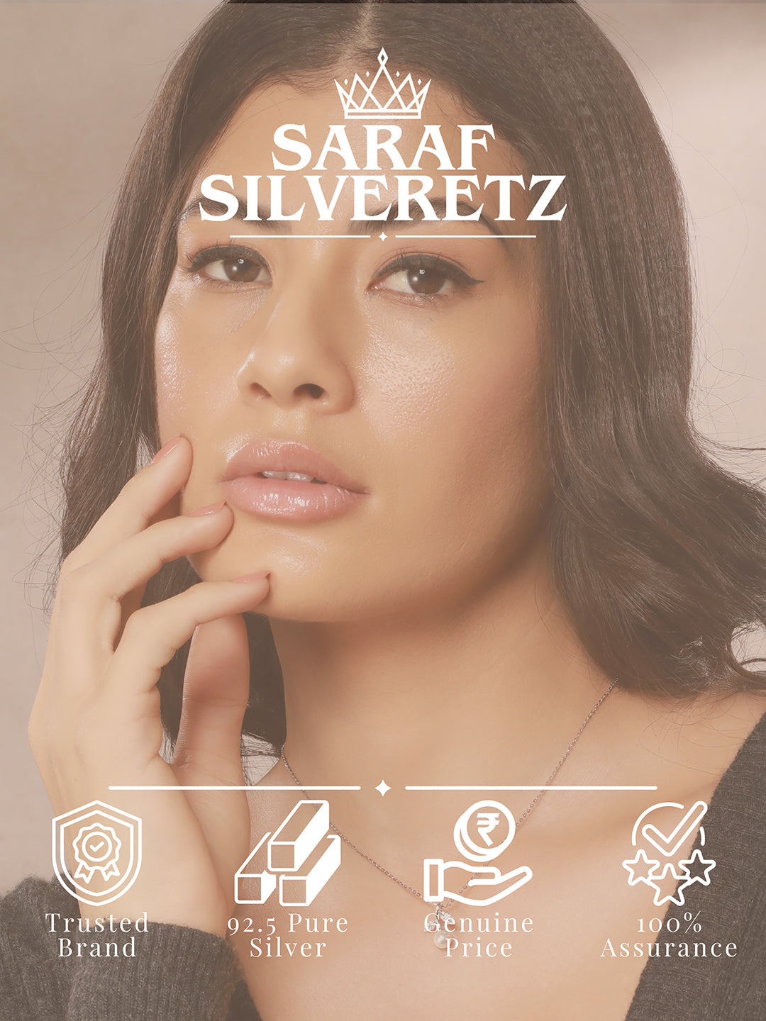 925 Sterling Silver Rose Gold Plated CZ & Pearl Beaded Leafy Minimal Pendant Necklace & Chain