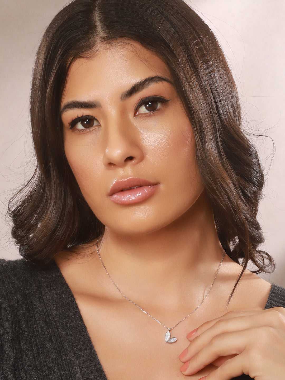 925 Sterling Silver CZ Studded Butterfly Charms Dainty Pendant Necklace & Chain