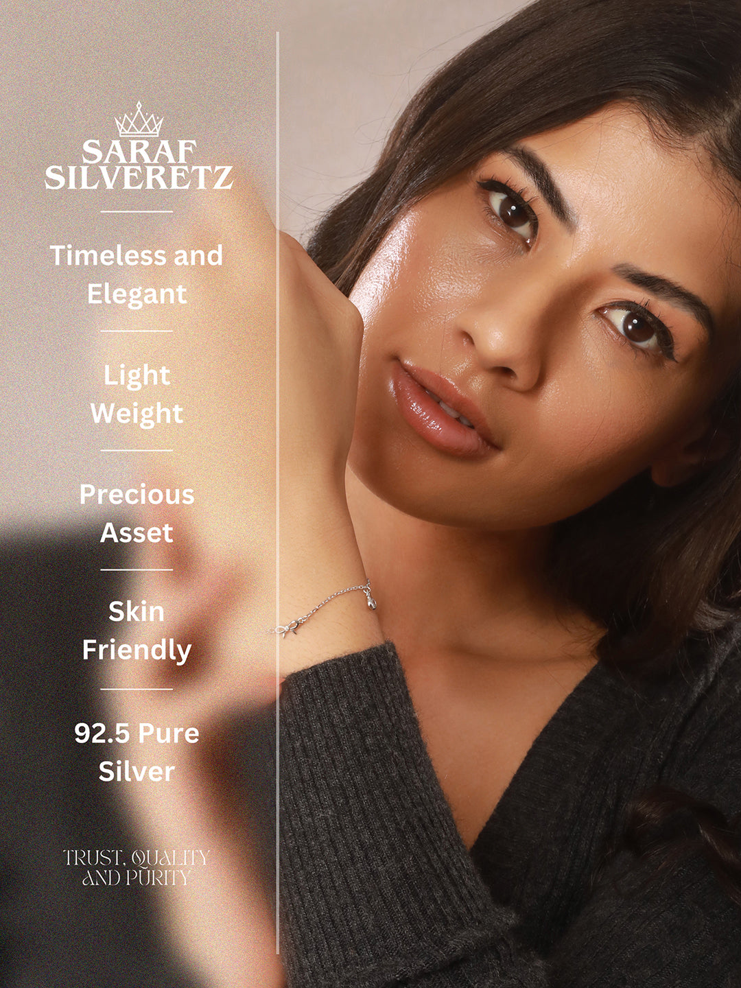 925 Sterling Silver Plated Bow Charms  Link  Adjustable Bracelet