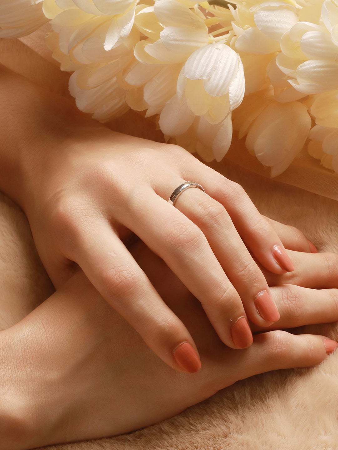 925 Sterling Silver Elegant Minimal Adjustable Band Finger Ring