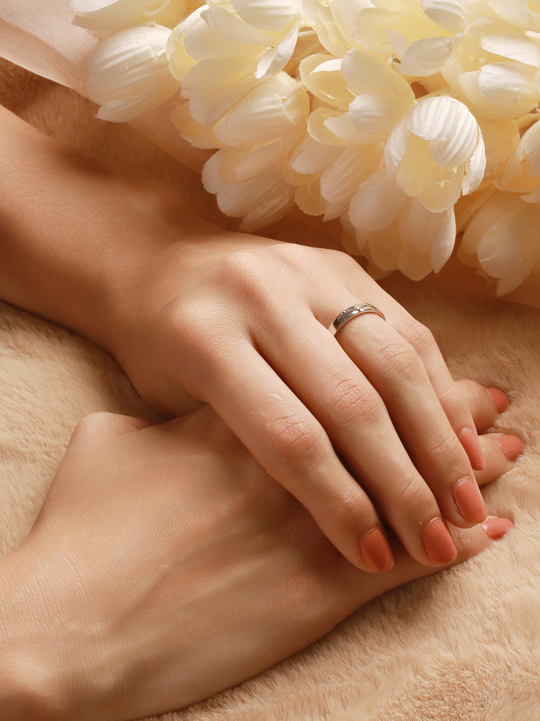 925 Sterling Silver Engraved Promise Finger Band Ring