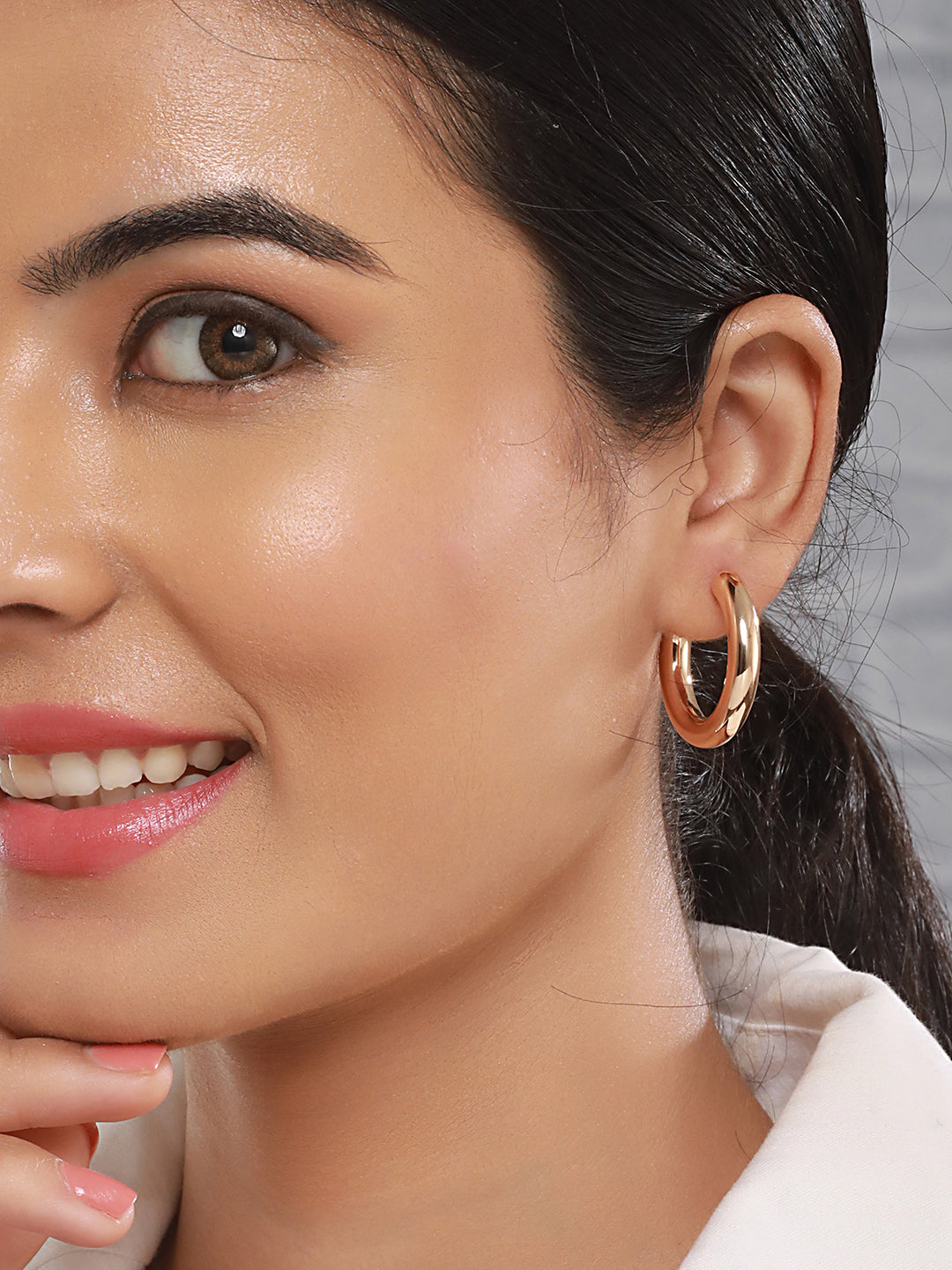Anti-Tarnish Gold Plated Styling C Hoops earrings