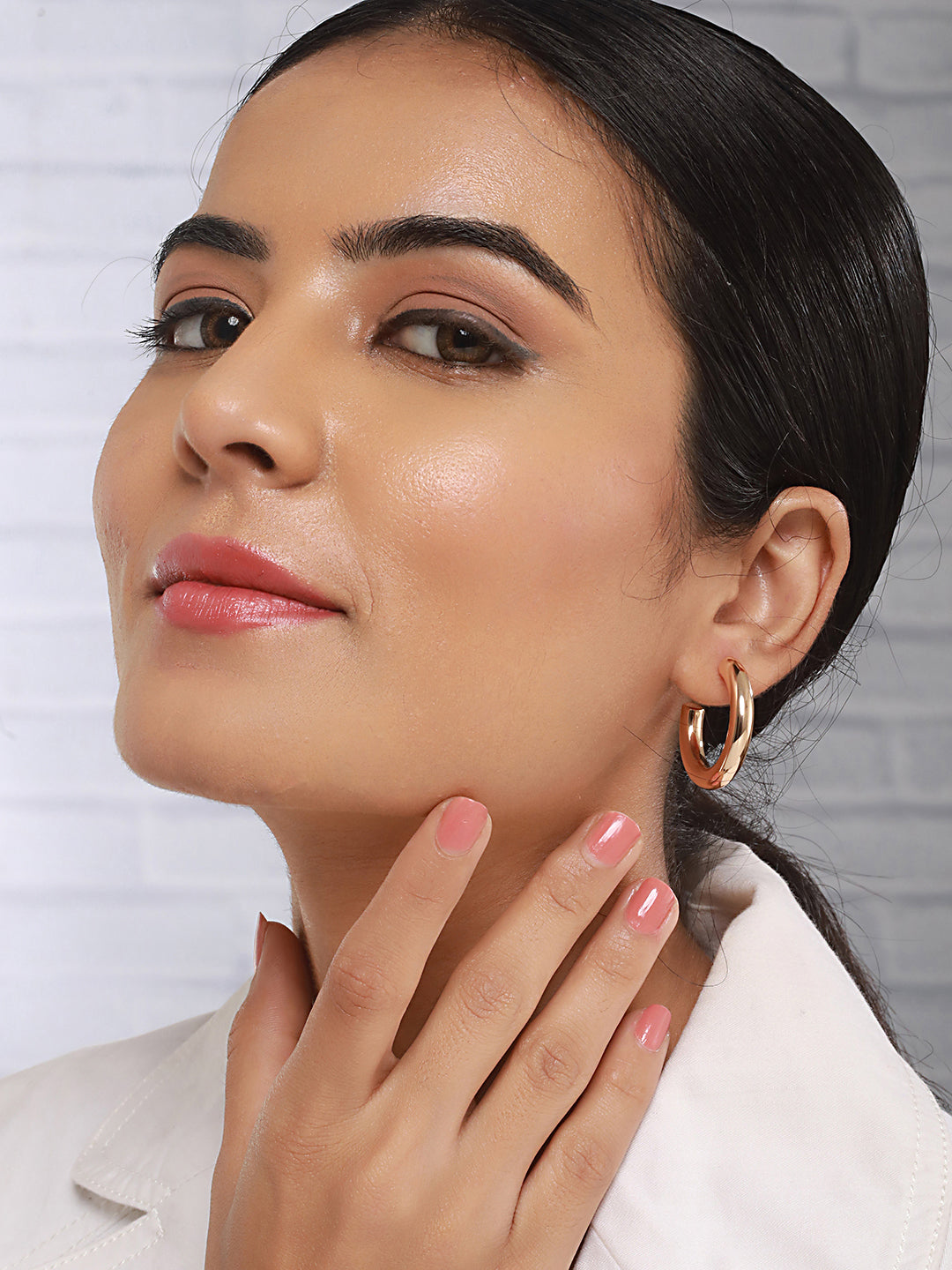 Anti-Tarnish Gold Plated Styling C Hoops earrings