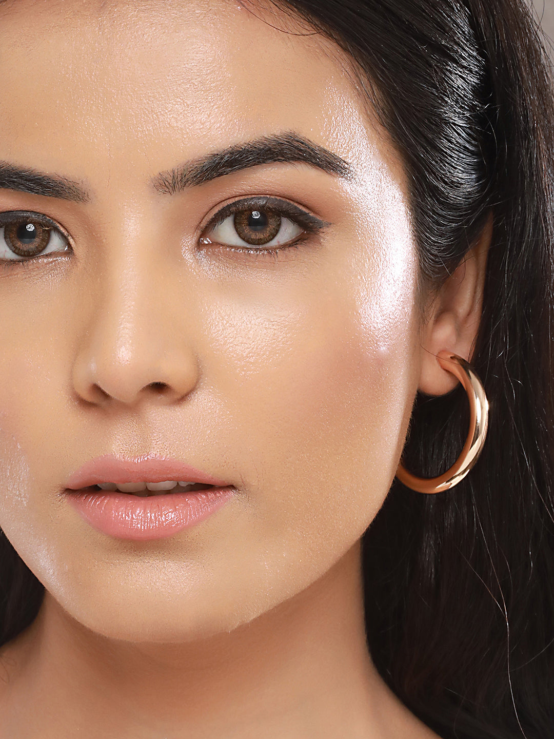 Anti-Tarnish 18k Gold Plated Half Hoop Pipe Minimal Earrings