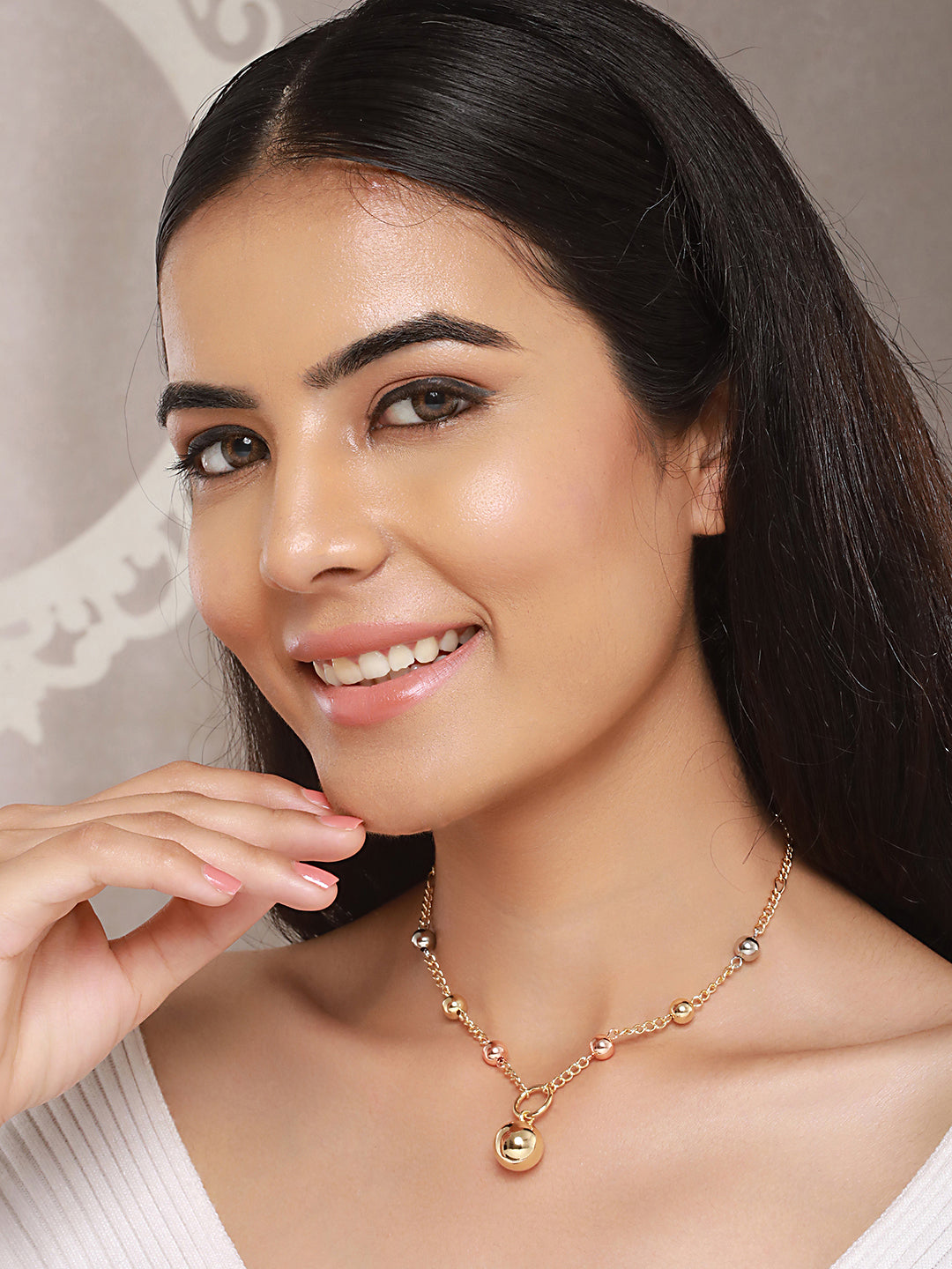 Anti-Tarnish Gold Polish Ball Locket Ball Chain Necklace