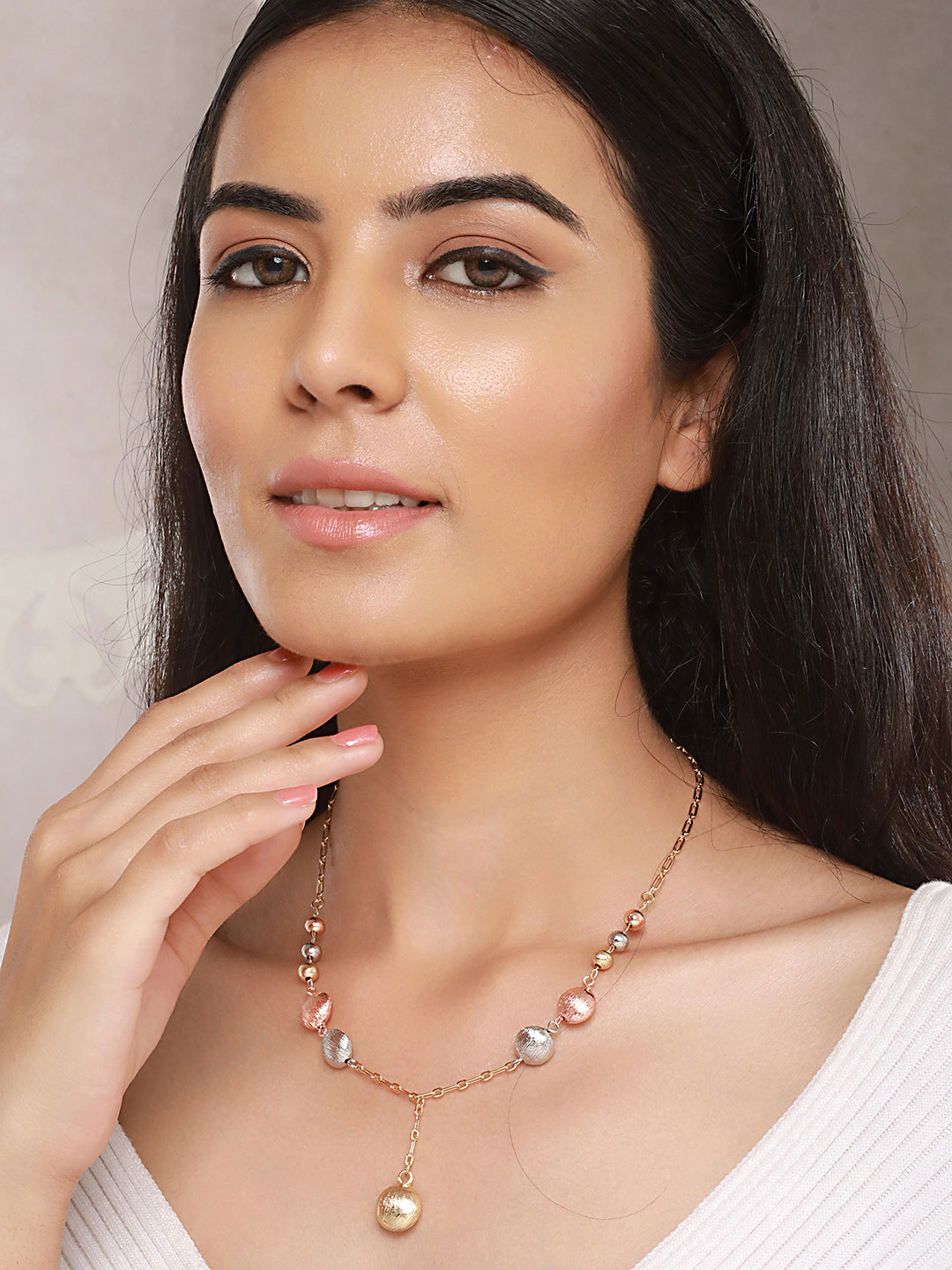 Anti-Tarnish Gold Plated Rose Gold Polish Ball Chain necklace