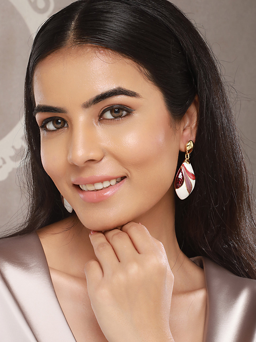 Anti-Tarnish 18k Gold Plated Dual Tone Knot Dangler Earrings