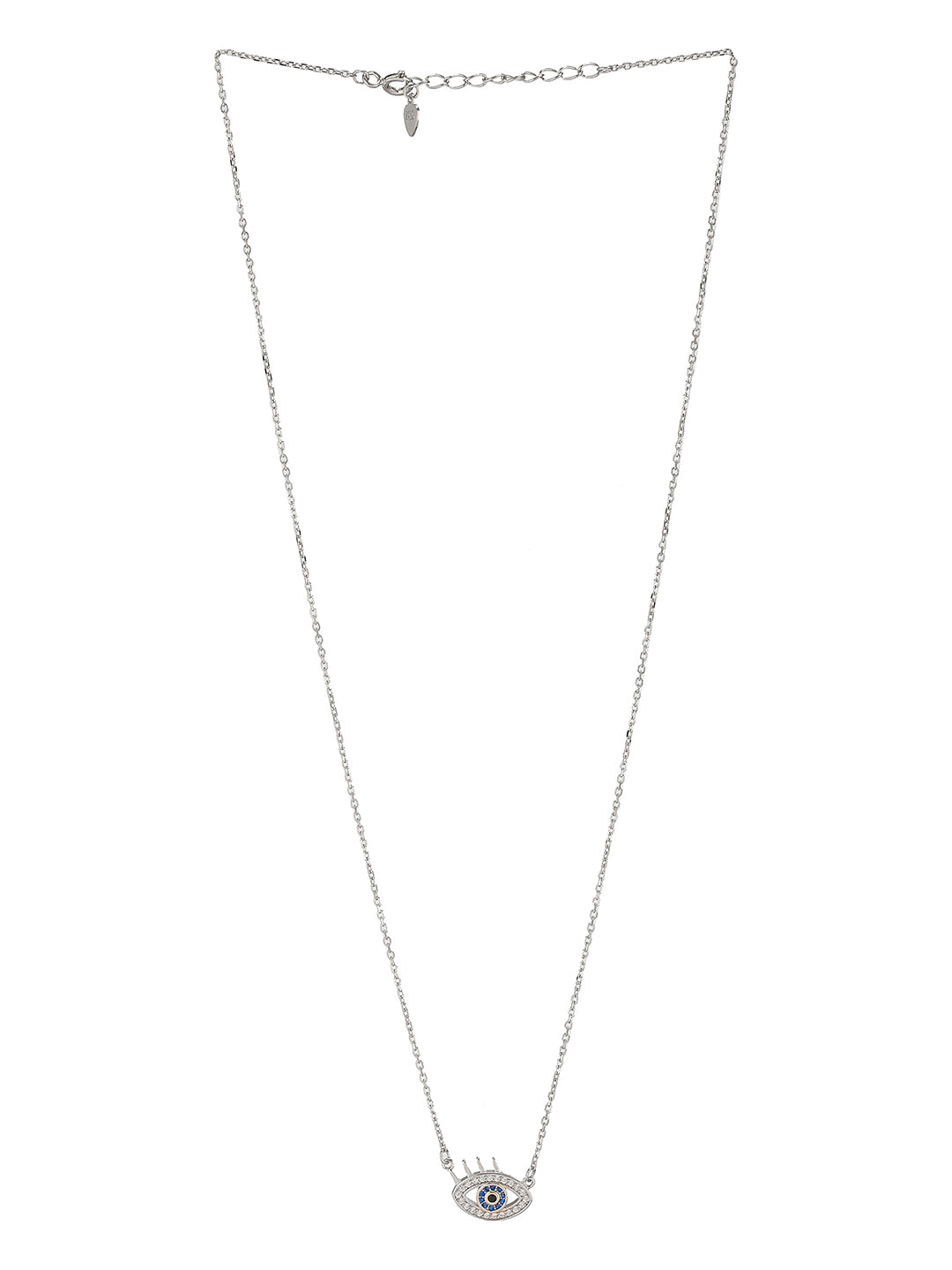 925 Sterling Silver Turkish Blue Evil Eye Pendant For Protection Necklace & Chain