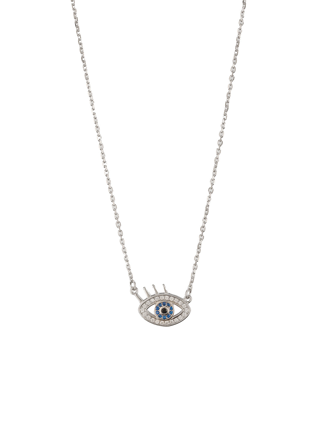 925 Sterling Silver Turkish Blue Evil Eye Pendant For Protection Necklace & Chain