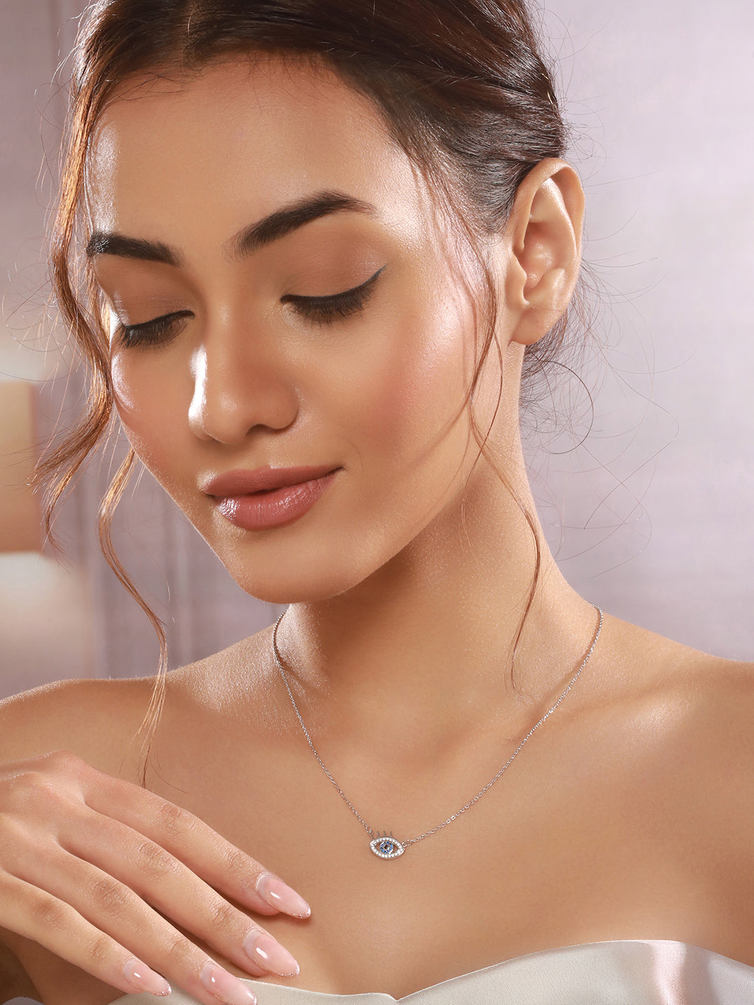 925 Sterling Silver Turkish Blue Evil Eye Pendant For Protection Necklace & Chain