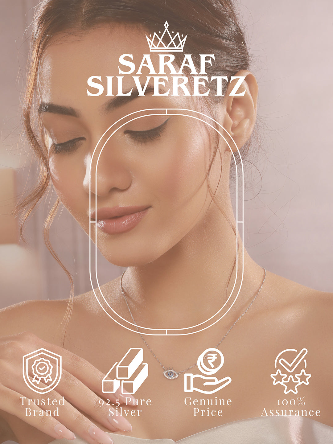 925 Sterling Silver Turkish Blue Evil Eye Pendant For Protection Necklace & Chain