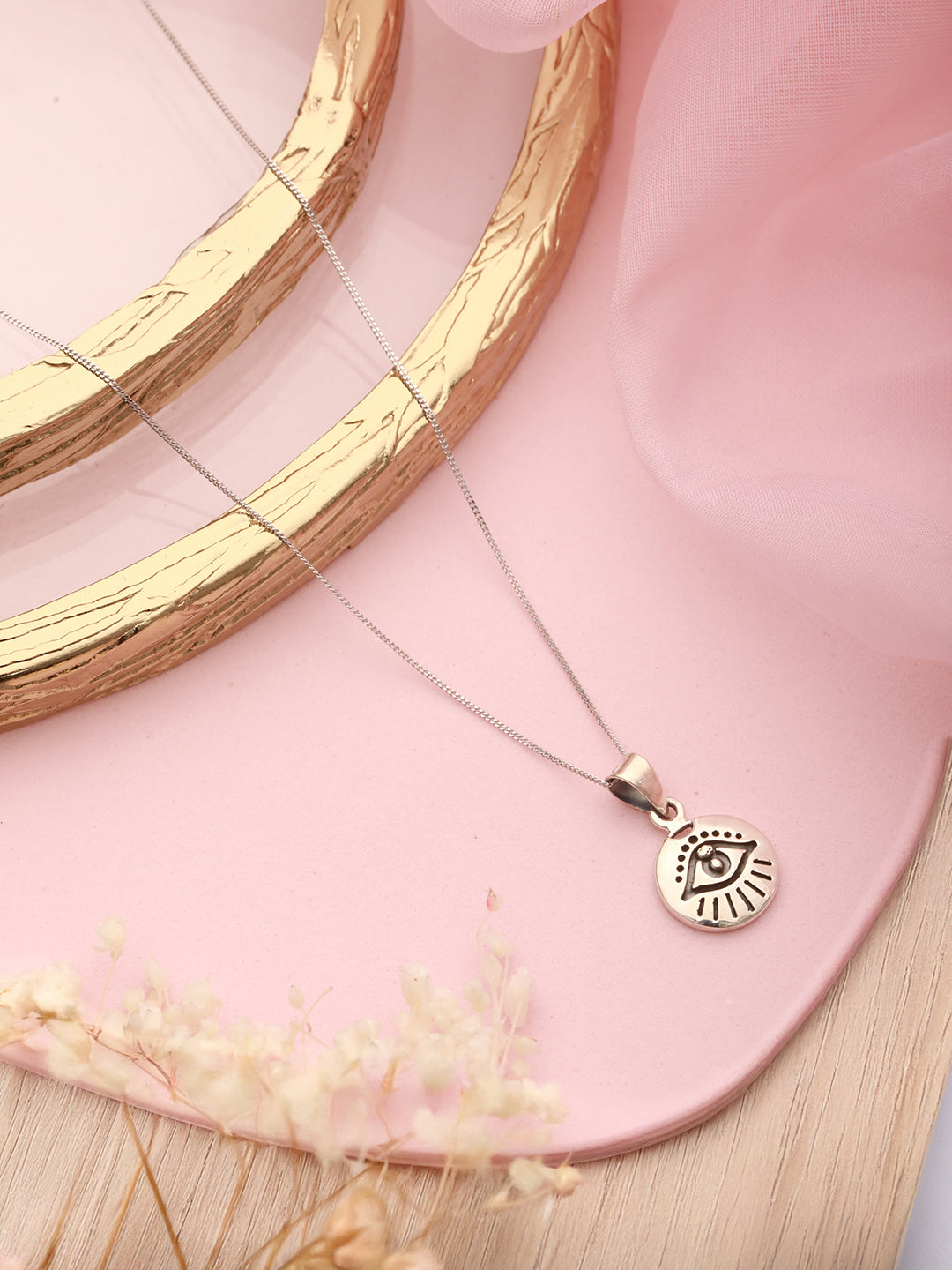 925 Sterling Silver Minimal Dailywear  Om Locket Pendant Necklace & Chain