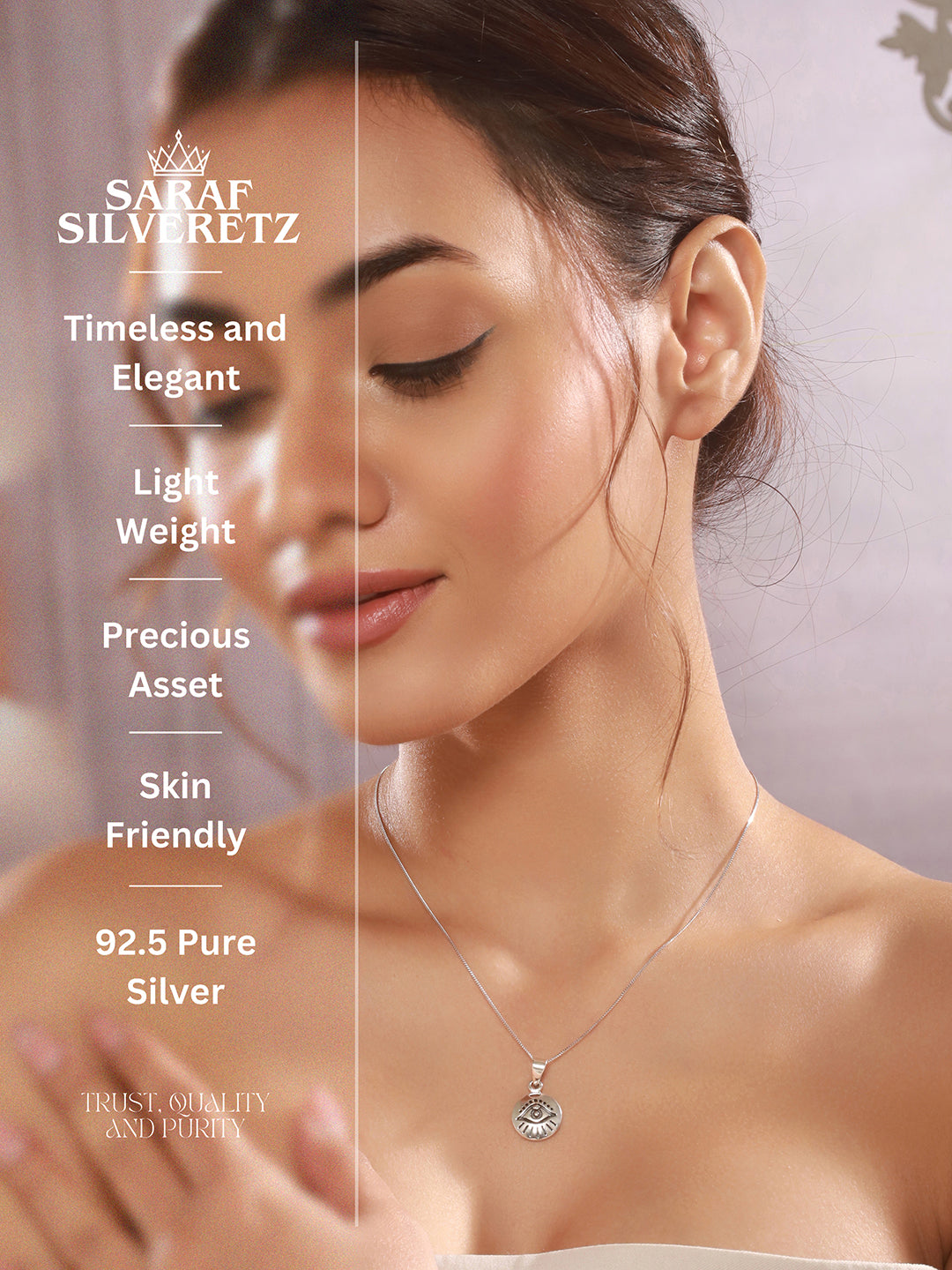 925 Sterling Silver Minimal Dailywear  Om Locket Pendant Necklace & Chain