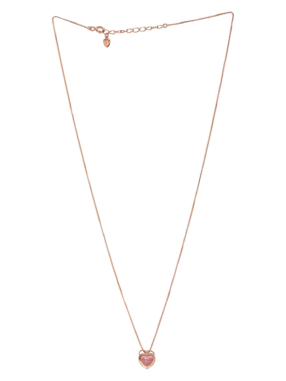 925 Sterling silver Rose Gold Plated Pink Halo Heart Love Pendant Necklace & Chain