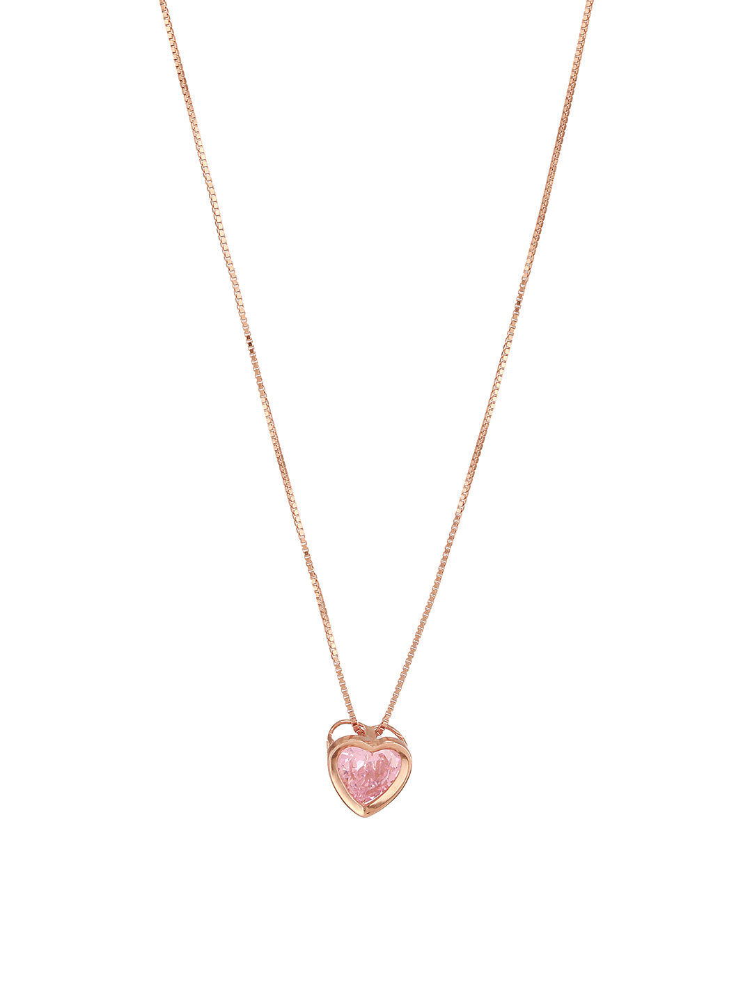 925 Sterling silver Rose Gold Plated Pink Halo Heart Love Pendant Necklace & Chain