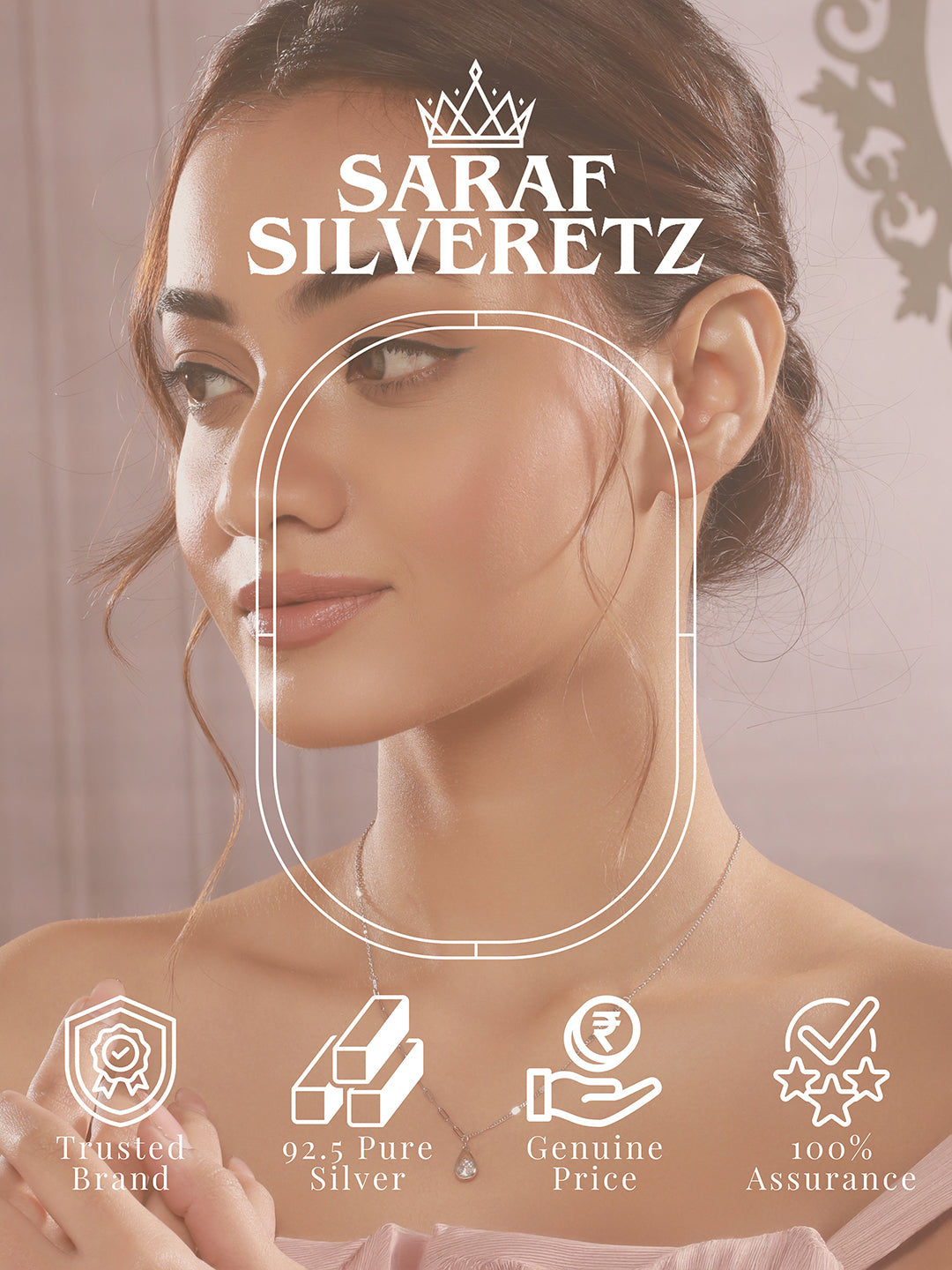 925 Sterling Silver Tear Drop Shaped Solitaire Zircon Pendant Necklace & Chain