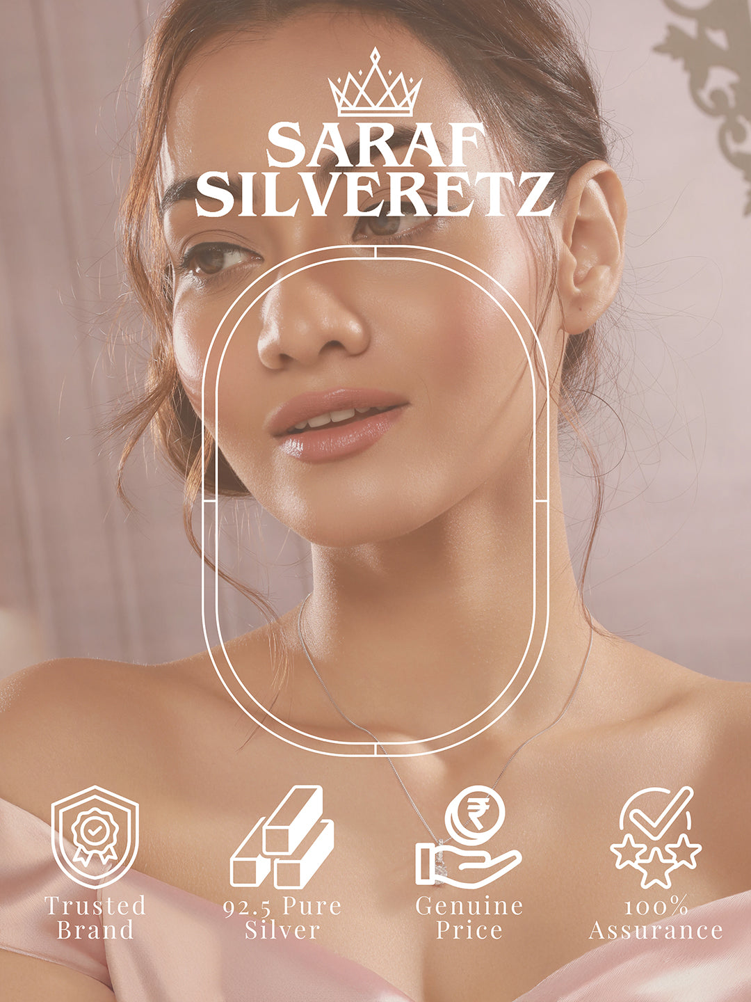 925 Sterling Silver Rhodium Plated Cubic Zirconia Solitaire Minimal pendant Necklace & Chain