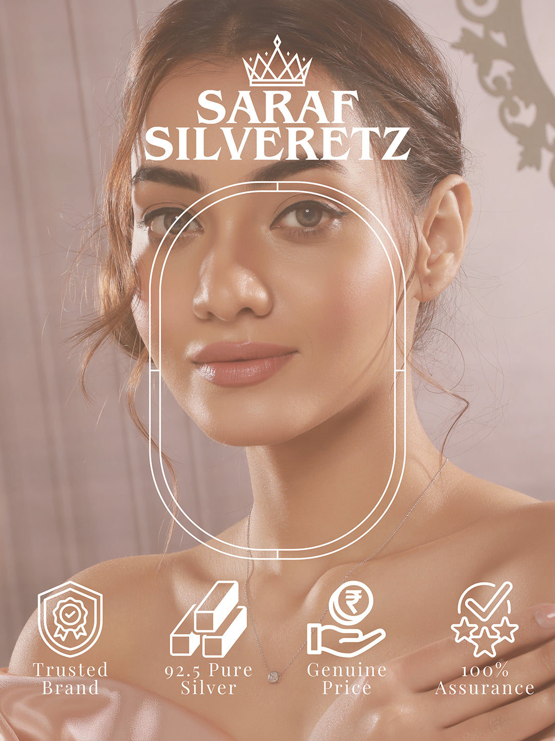 925 Sterling Silver Rhodium Plated Halo Square  Solitaire Minimal Pendant Necklace & Chain