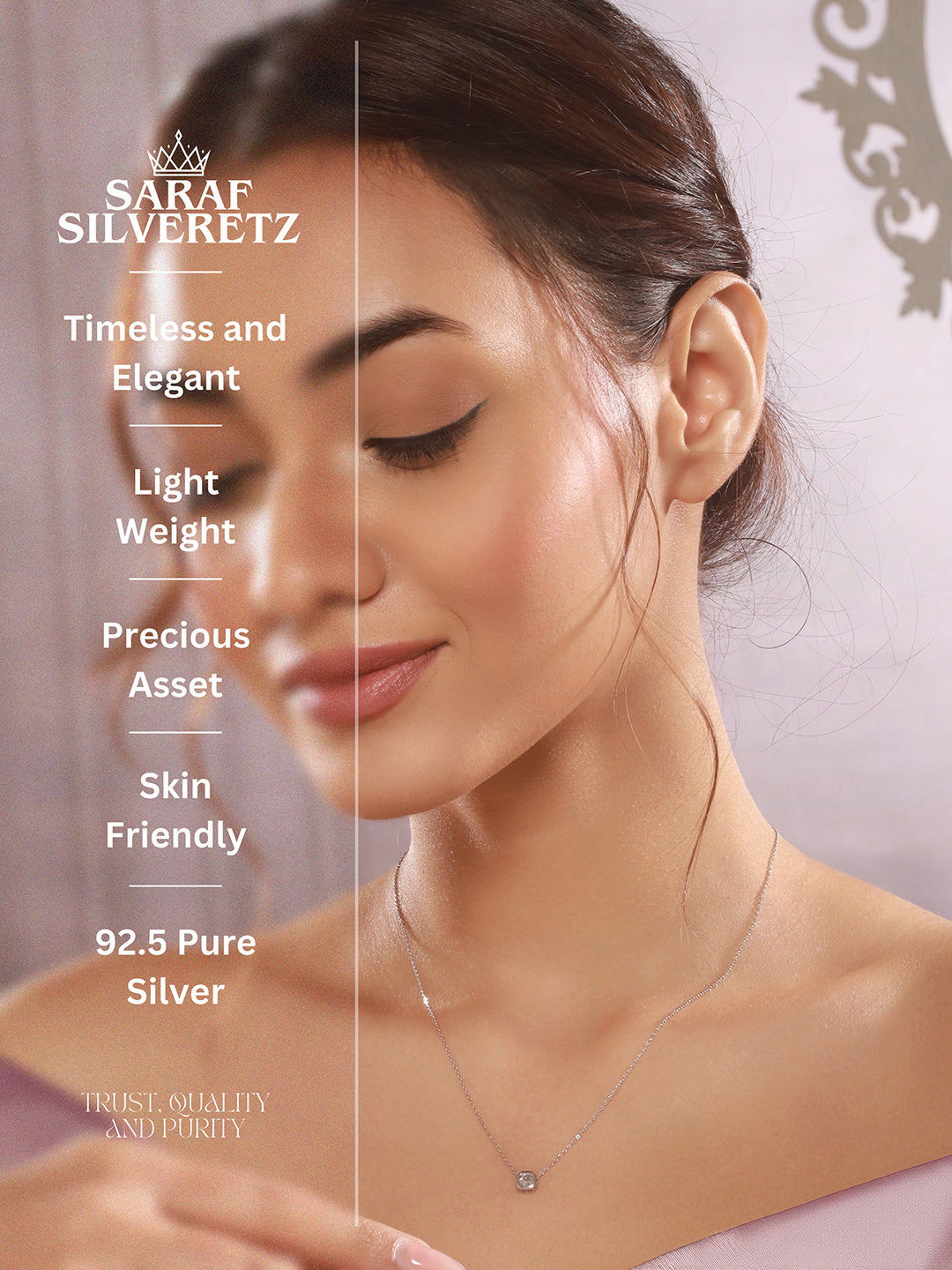 925 Sterling Silver Rhodium Plated Halo Square  Solitaire Minimal Pendant Necklace & Chain