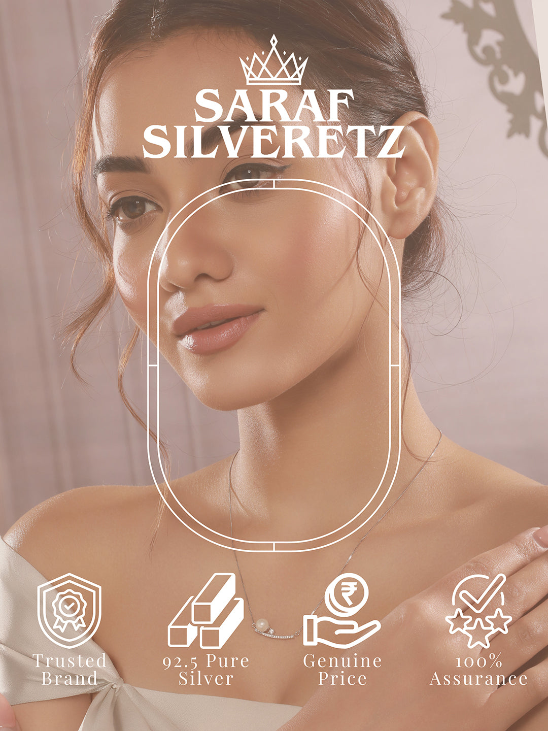 925 Sterling Silver Rhodium Plated Silver Bar Pearl Pendant Necklace & Chain