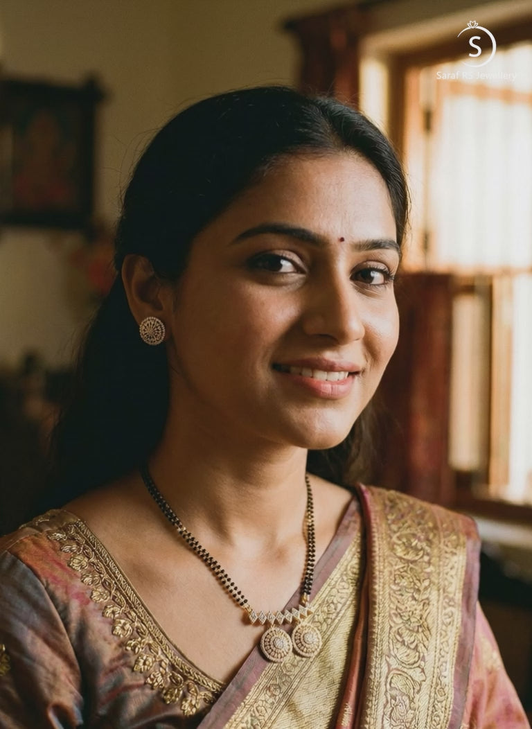 Gold Plated Zircon Studded Elegant Designer Mangalsutra Jewellery Set