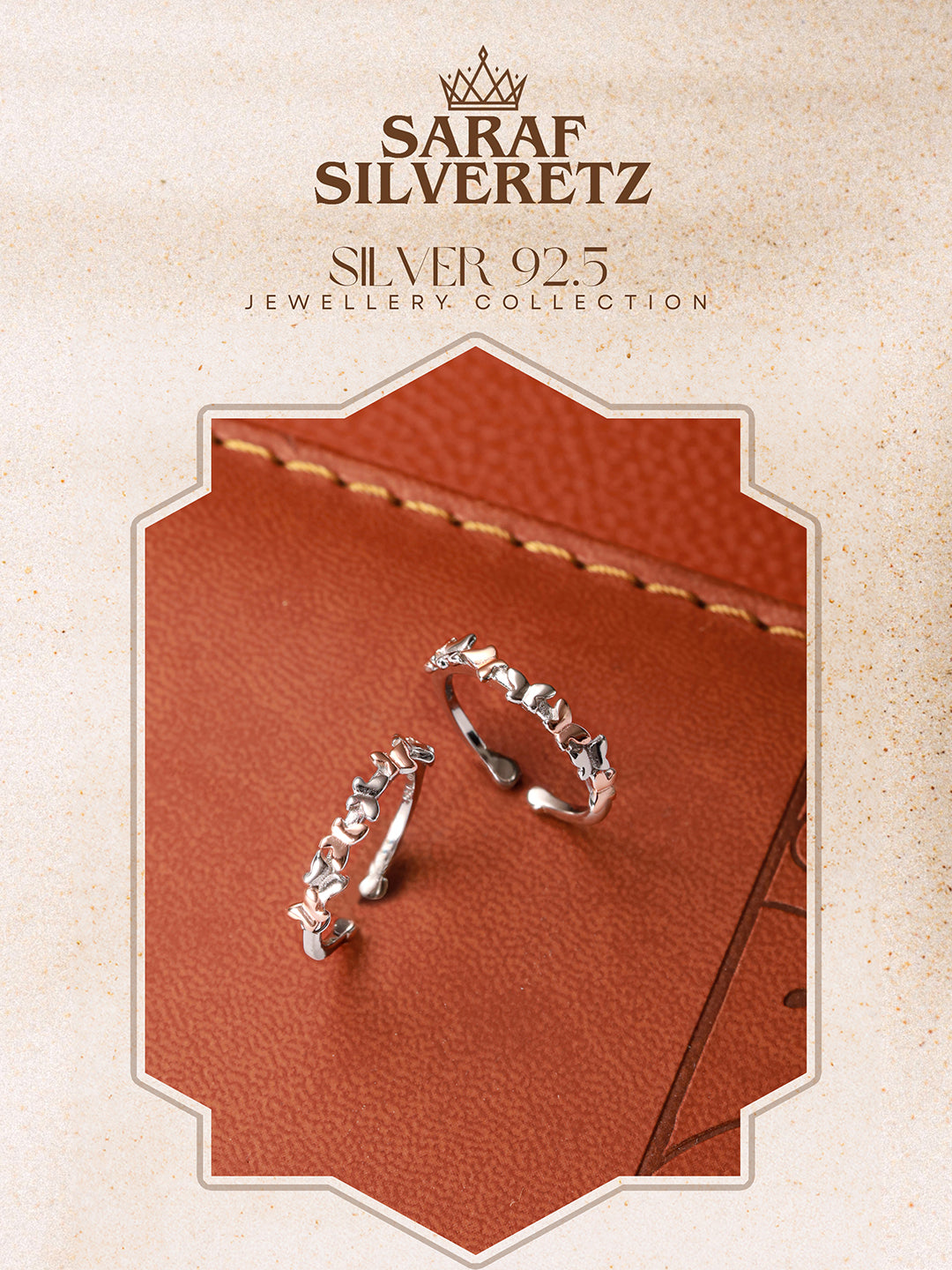 925 Sterling Silver Sparkling Stars CZ Studded  Adustable Pair of Toe Rings